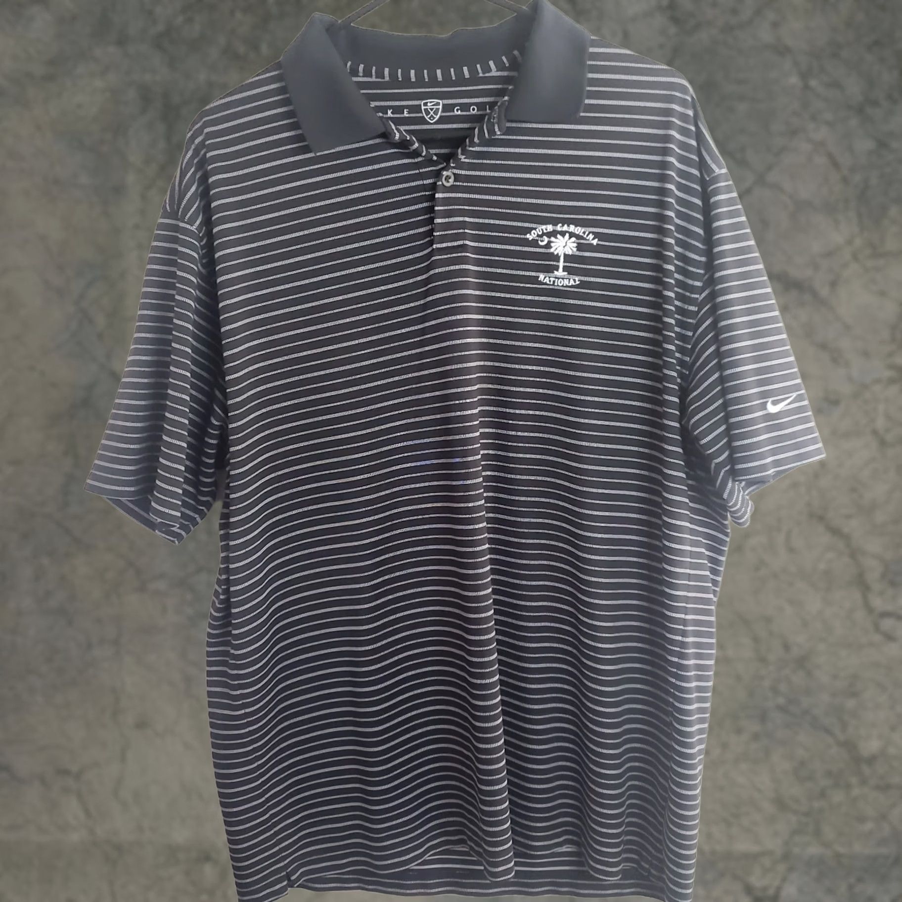 Nike Nike Golf Polo Shirt Mens XL Black Striped Swoosh Performance SC National Size US XL / EU 56 / 4 - 1 Thumbnail