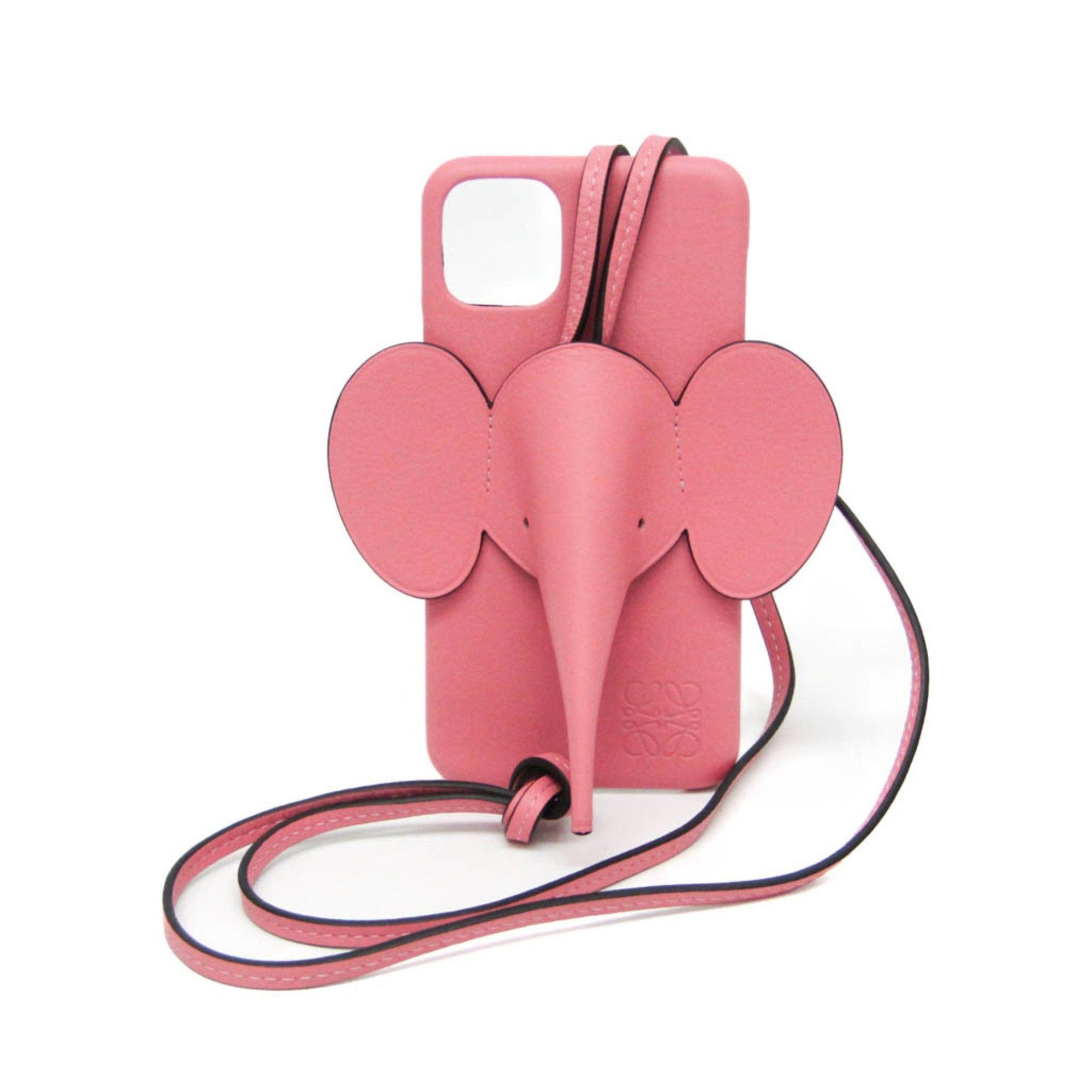 image of Loewe Leather Phone Bumper For Iphone 11 Pink Elephant, Women's