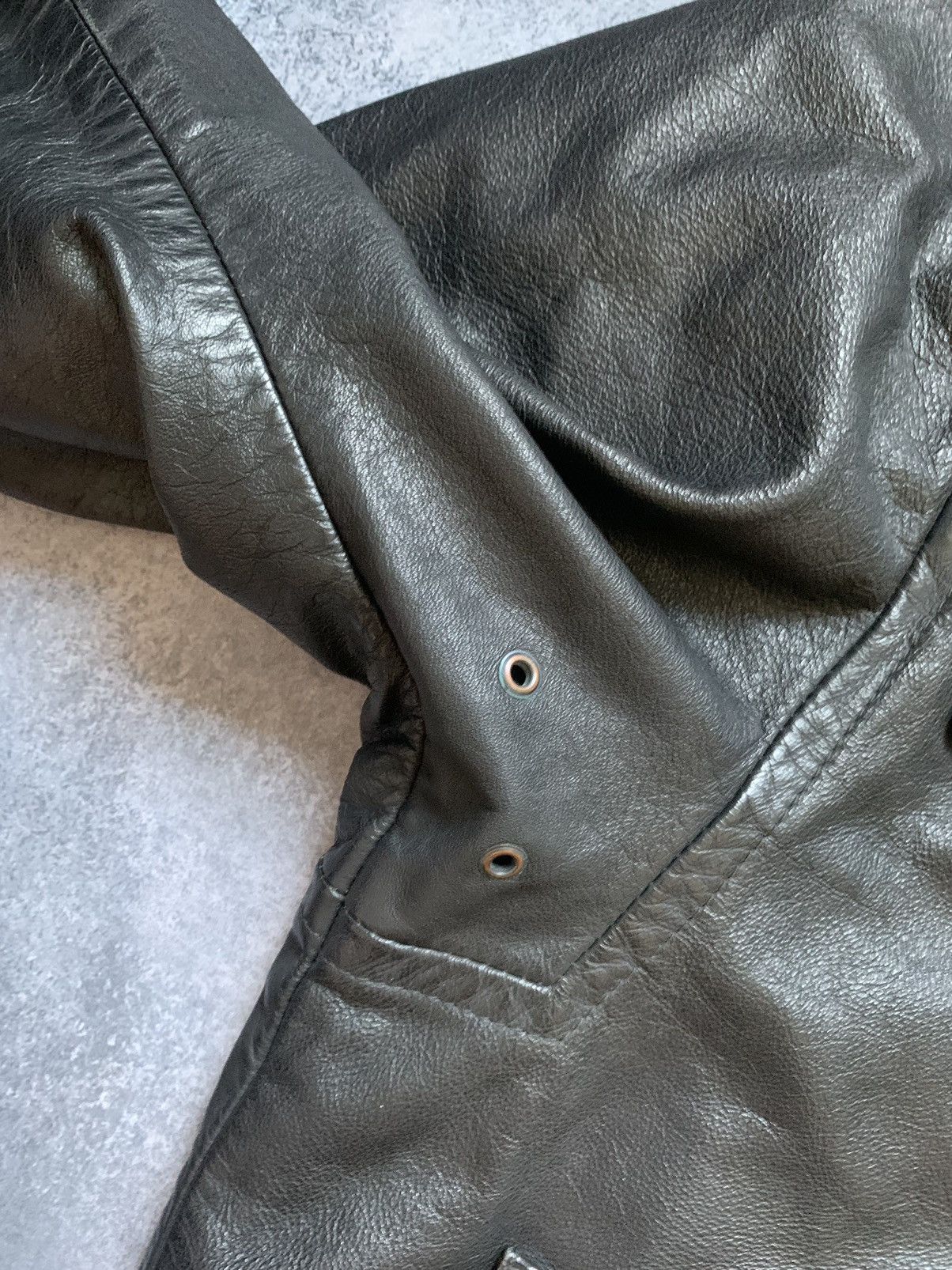 Hysteric Glamour Polizei Vintage OG German Leather Boxy Black Zip Jacket Rare Size US L / EU 52-54 / 3 - 14 Thumbnail