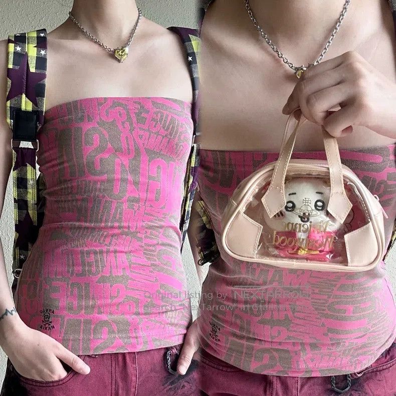 Vivienne Westwood Vivienne Westwood Pink Letter Graffiti Bustier Top Size XS / US 0-2 / IT 36-38 - 1 Thumbnail