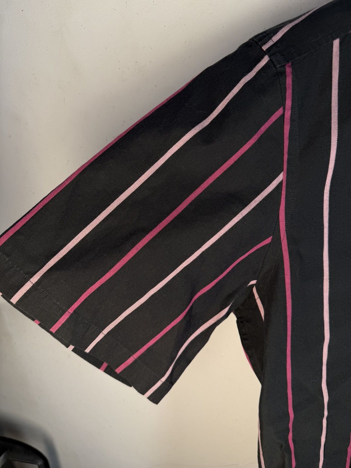 Yves Saint Laurent Black YSL Shirt Short Sleeve Button Up Striped Vintage 90s Size US M / EU 48-50 / 2 - 9 Thumbnail