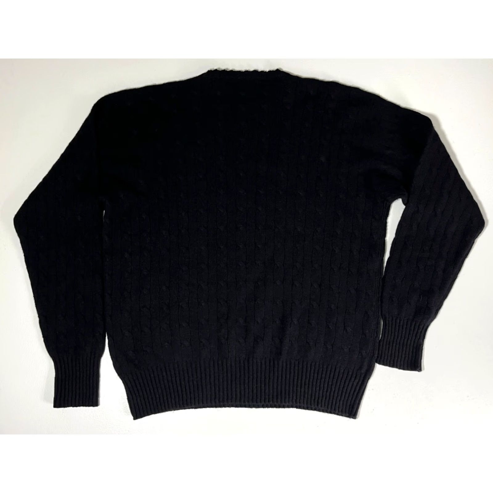 Polo Ralph Lauren VINTAGE Polo Ralph Lauren Men’s Sweater Cable Knit 100% Cashmere Black Large / 44 Crew Neck Long Sleeve, Pullover, Designer 90s Mens Size US L / EU 52-54 / 3 - 5 Thumbnail