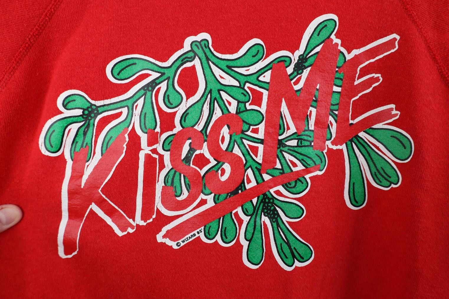 Vintage Vintage 80s Christmas Mistletoe Kiss Me Crewneck Sweatshirt Size XL / US 12-14 / IT 48-50 - 4 Thumbnail