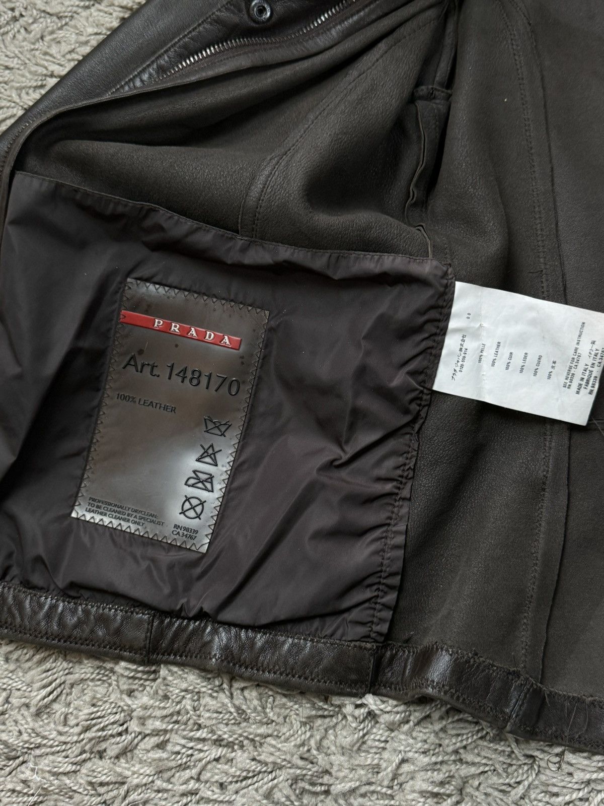 Prada Archive leather jacket Prada original luxury streetwear item Size S / US 4 / IT 40 - 6 Thumbnail