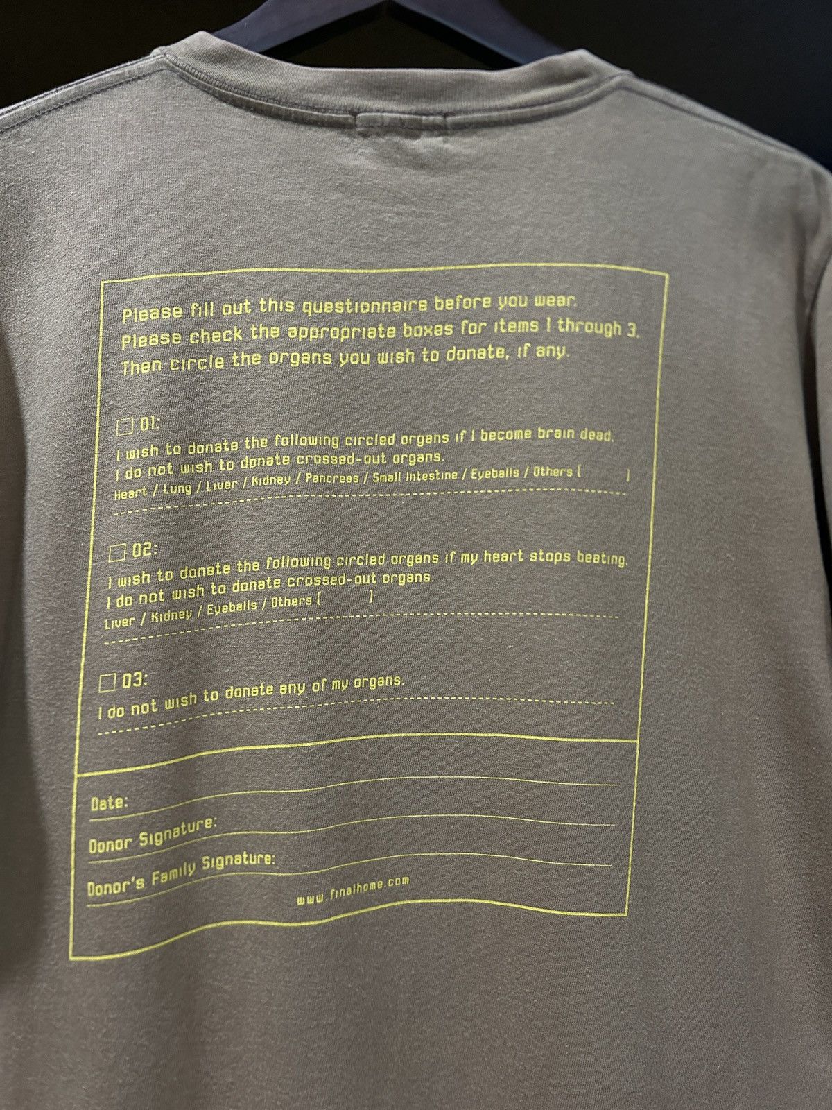 Final Home Vintage Final Home ‘Organ Donate’ Tee Size US S / EU 44-46 / 1 - 3 Thumbnail