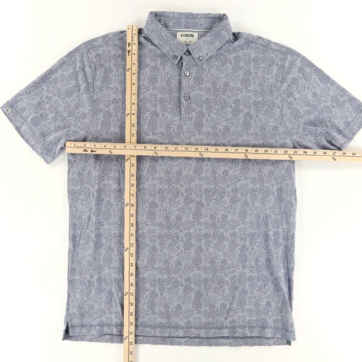 Vintage Linksoul Pineapple Pique Cotton Blend All Over Print Polo Shirt Gray Men's 2XL Size US XXL / EU 58 / 5 - 3 Thumbnail