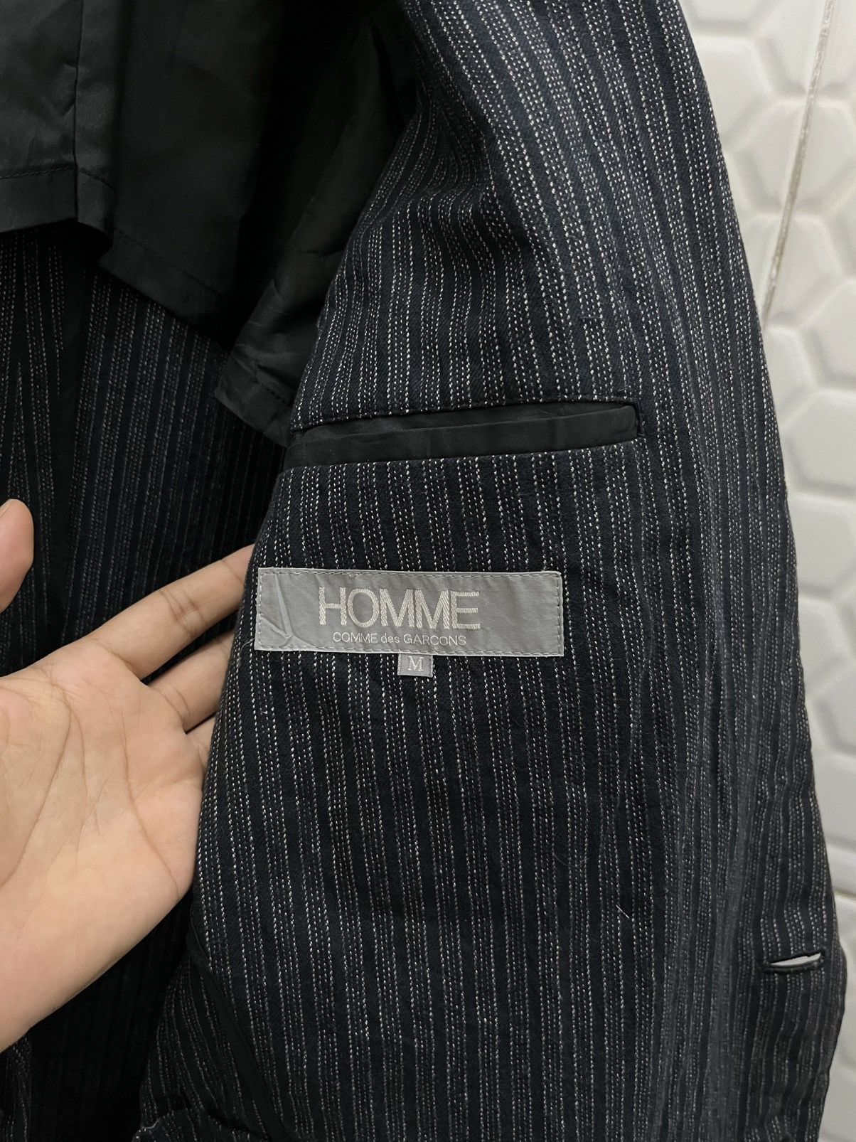 Comme des Garcons × Comme des Garcons Homme Vintage 90's Comme Des Garcons Punk Blazer Size 38R - 8 Thumbnail