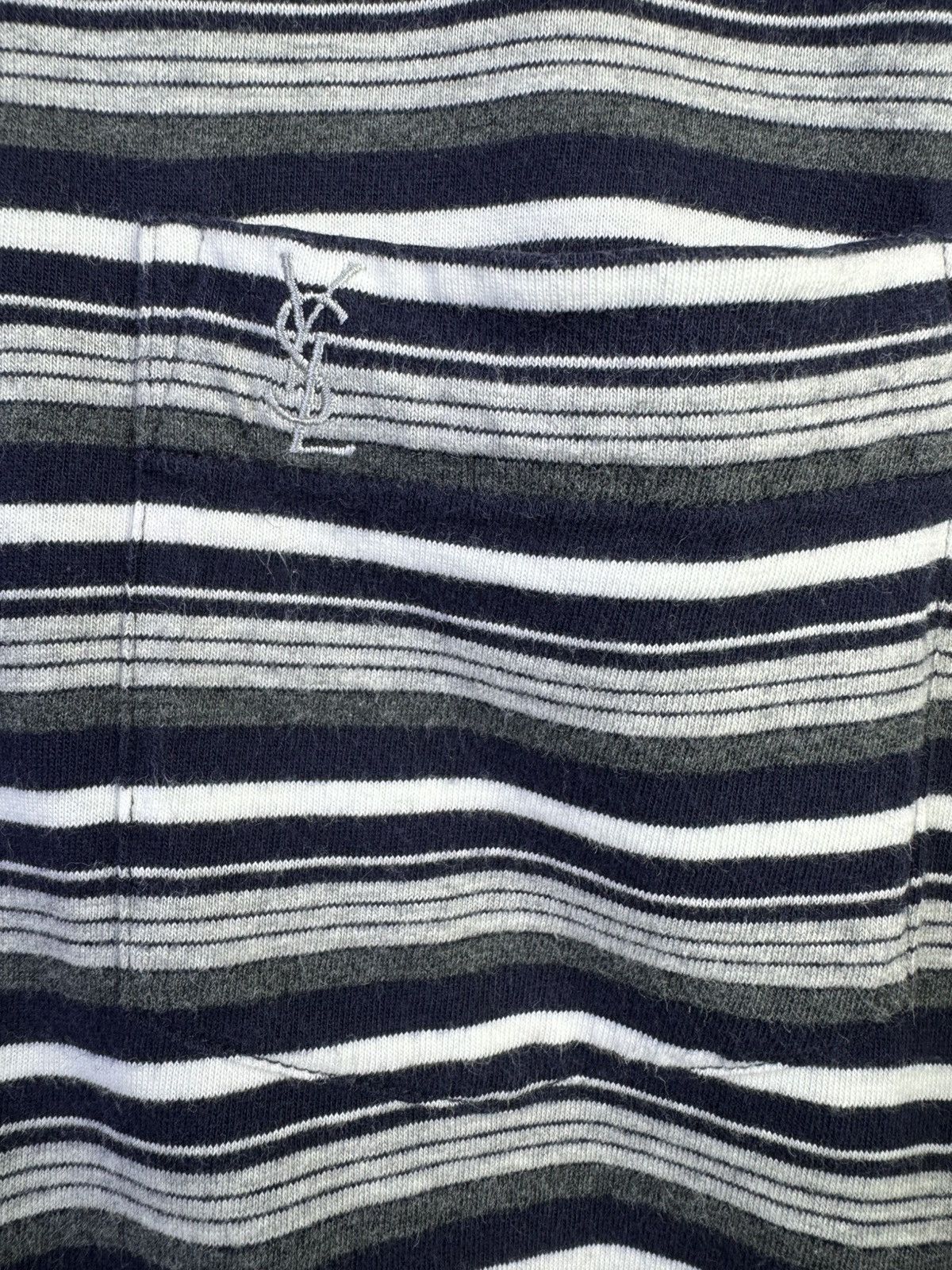 Yves Saint Laurent vintage Yves Saint Laurent striped t-shirt pocket Logo Size US M / EU 48-50 / 2 - 4 Thumbnail