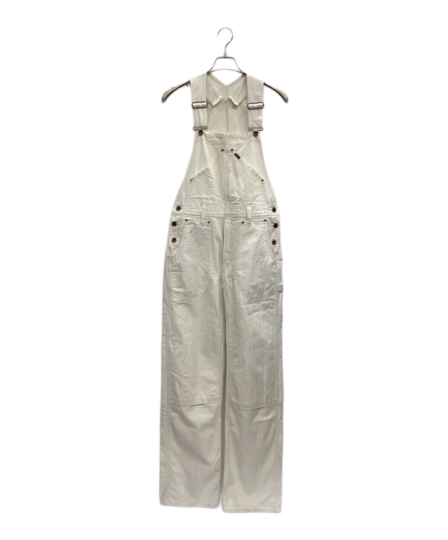 Iron Heart IRON HEART Plain Overalls White Cotton W30 Size US 34 / EU 50 - 1 Thumbnail