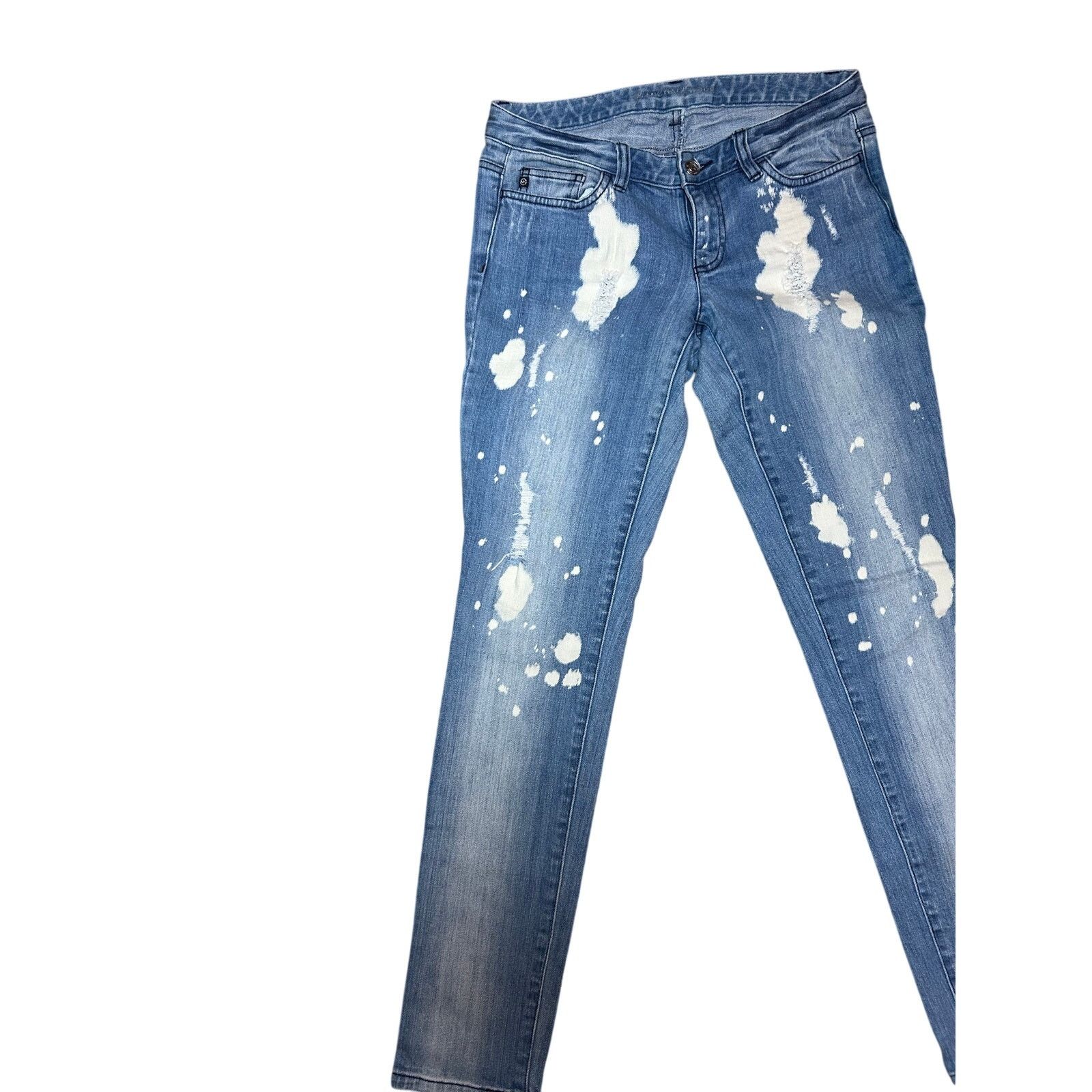 Michael Kors Michael Kors Bleach Splatter Distressed Skinny Jeans Size 26" / US 2 / IT 38 - 16 Thumbnail