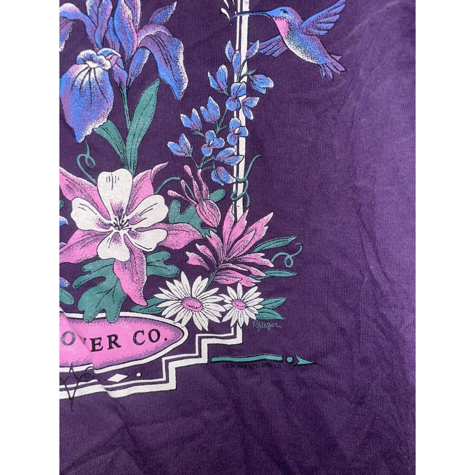 Jerzees Vintage Middletown Shirt Wildflower Wild Flower Tee VTG 90s Size US L / EU 52-54 / 3 - 6 Thumbnail
