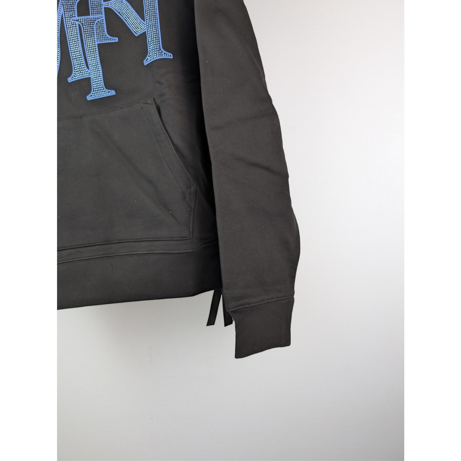 Amiri o1rshd1 Crystal Amiri Staggered Hoodie in Black/Blue XL Size US XL / EU 56 / 4 - 5 Thumbnail