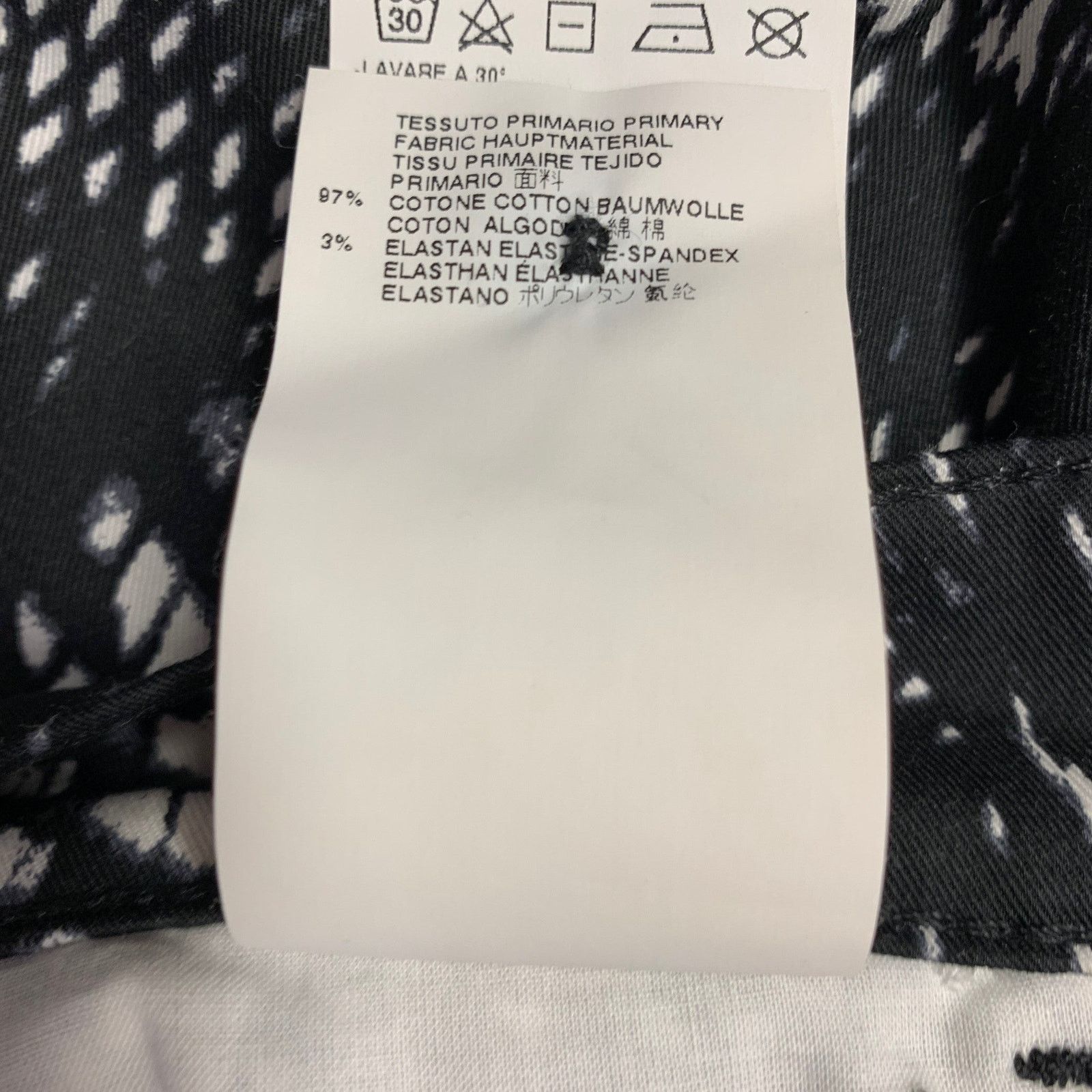 Maison Margiela Size 4 Black White Cotton Blend Print Casual Pants Size 27" / US 4 / IT 40 - 8 Thumbnail