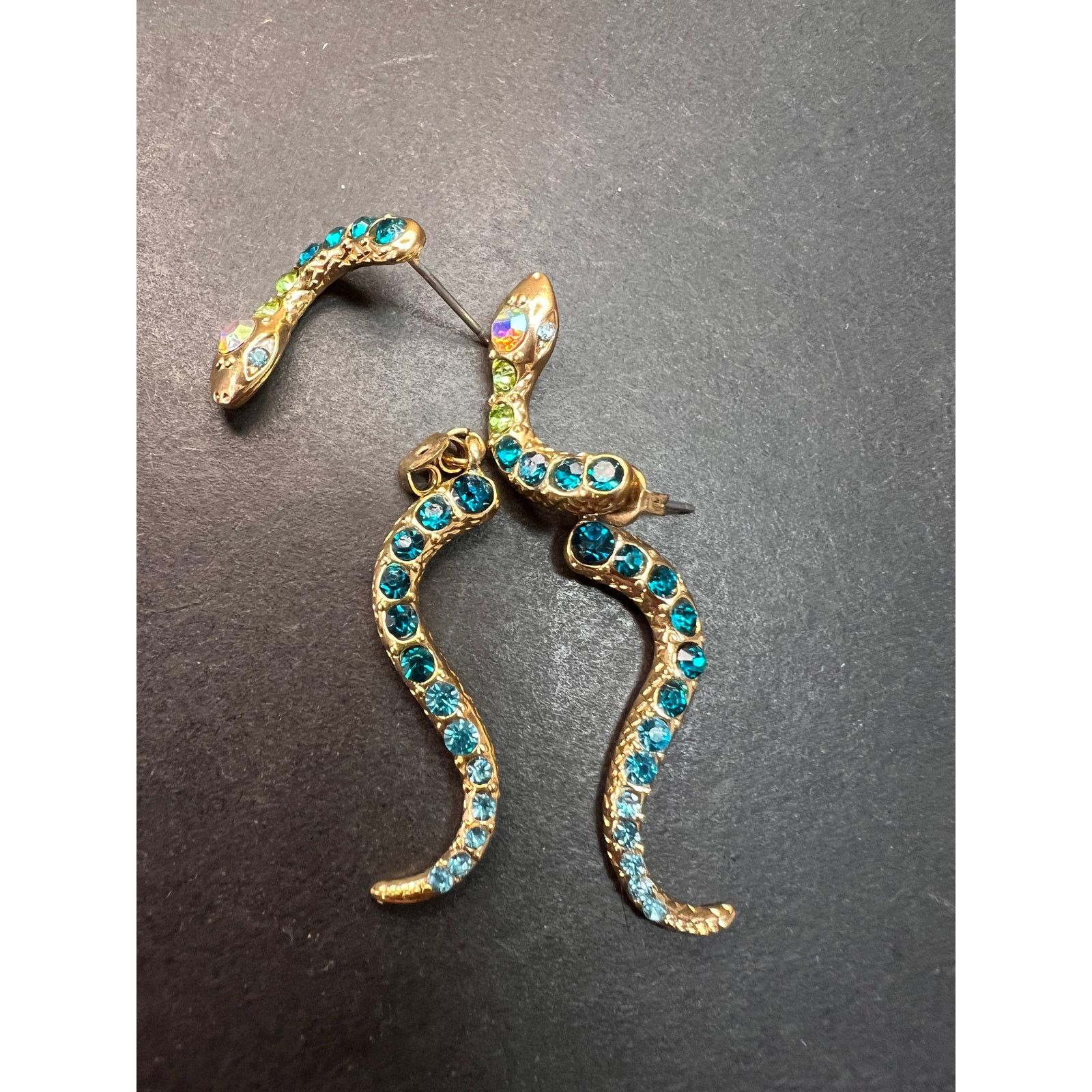 Betsey Johnson Betsey Johnson Gold-Tone Pavé Crystal Snake Earrings Size ONE SIZE - 10 Thumbnail