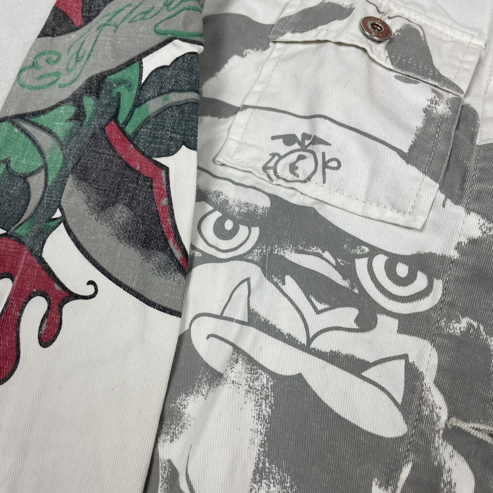 Ed Hardy Ed Hardy Womens White Cotton Bulldog Knife Trucker Jacket XS Size XS / US 0-2 / IT 36-38 - 3 Thumbnail