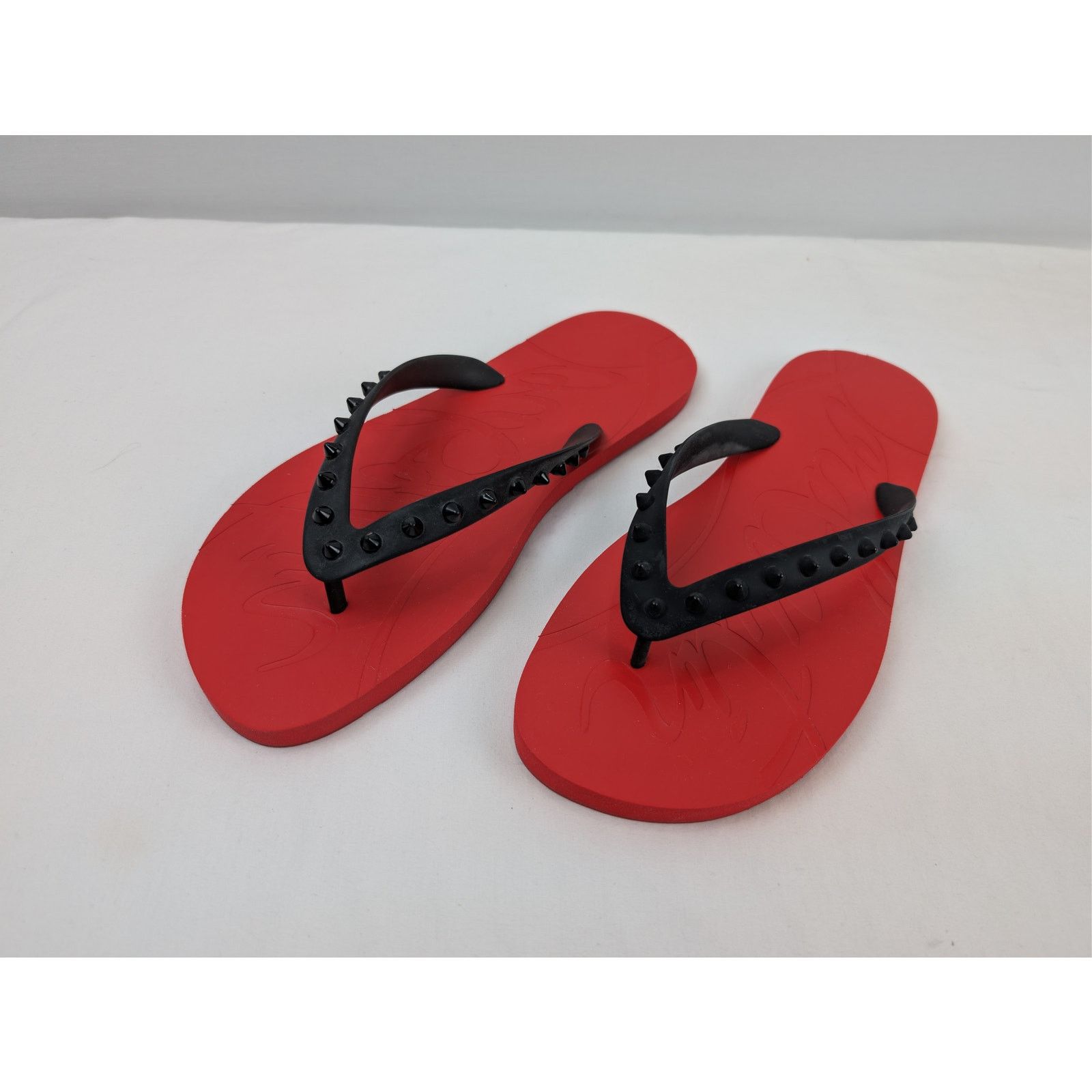 Christian Louboutin o1rshd1 Q:2 / Loubi Flip Flat Slide slipper in Red Size US 12 / EU 45 - 8 Thumbnail