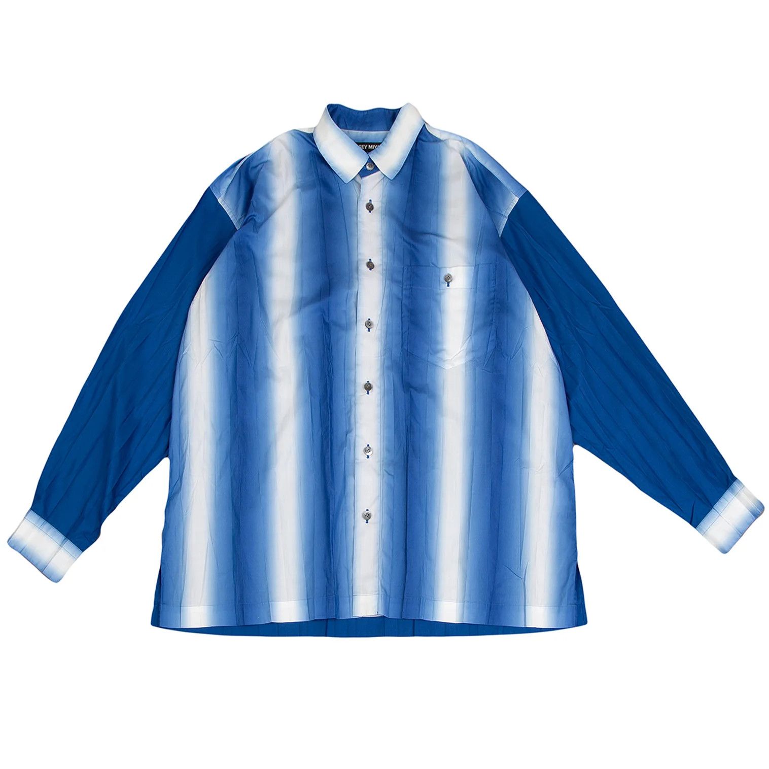 Issey Miyake Gradient Print Pleats Shirt in Blue-White Size US S / EU 44-46 / 1 - 1 Thumbnail