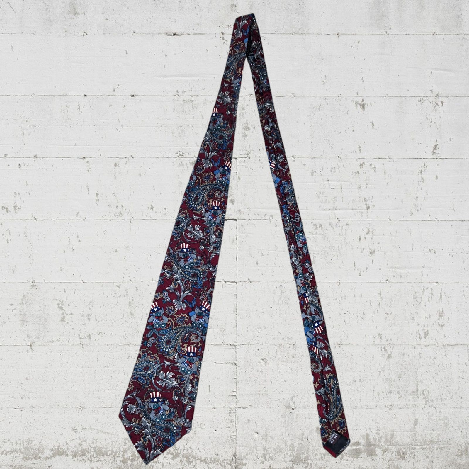 Vintage Vintage Red Paisley USA Teddy Bear Silk Tie Size ONE SIZE - 2 Thumbnail