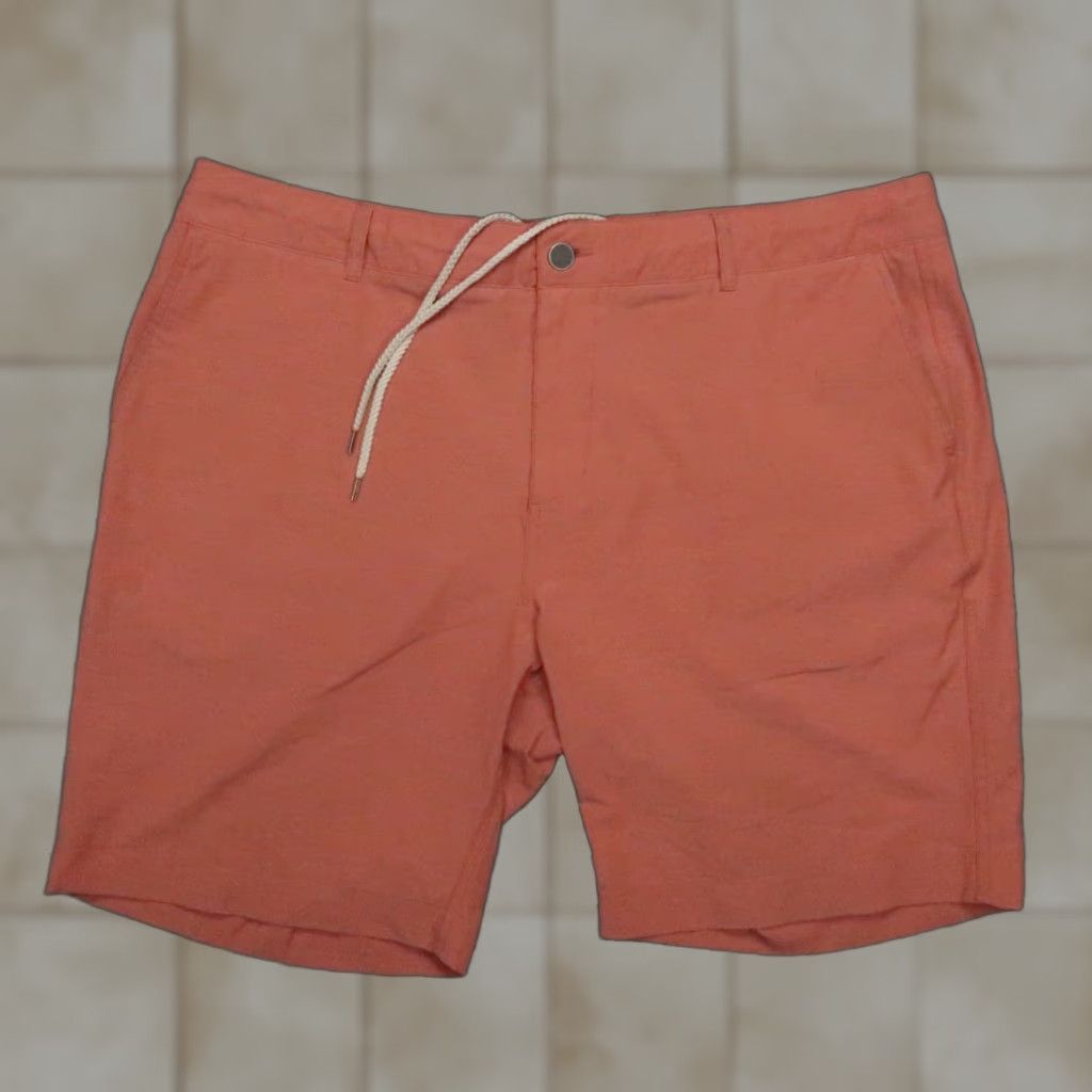 Faherty Faherty Shorts Mens 38 Orange Red All Day Chino Stretch Lightweight Pocket Zip 9in Inseam Casual Travel Regular Mens Size US 38 / EU 54 - 1 Thumbnail