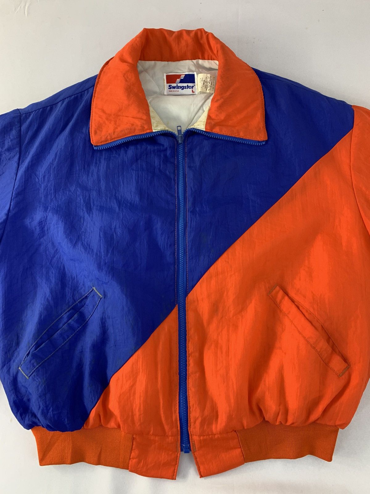 Swingster 80s 90s Swingster Windbreaker Bomber Quilted Padded Size US L / EU 52-54 / 3 - 3 Thumbnail