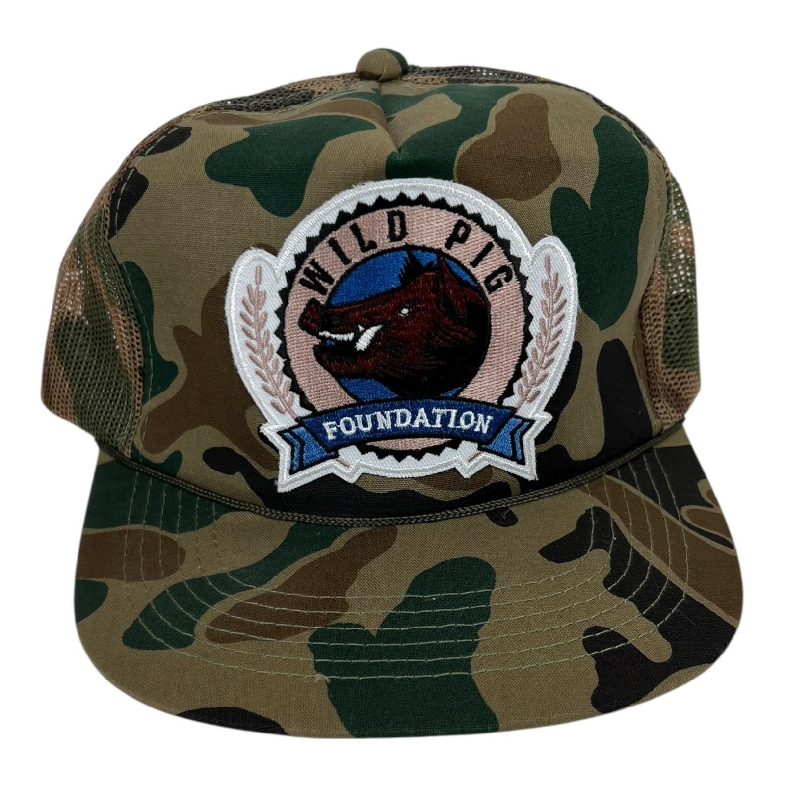 Vintage Vintage Wild Pig Foundation Camo Trucker Snapback Boar Hog H Size ONE SIZE - 1 Thumbnail