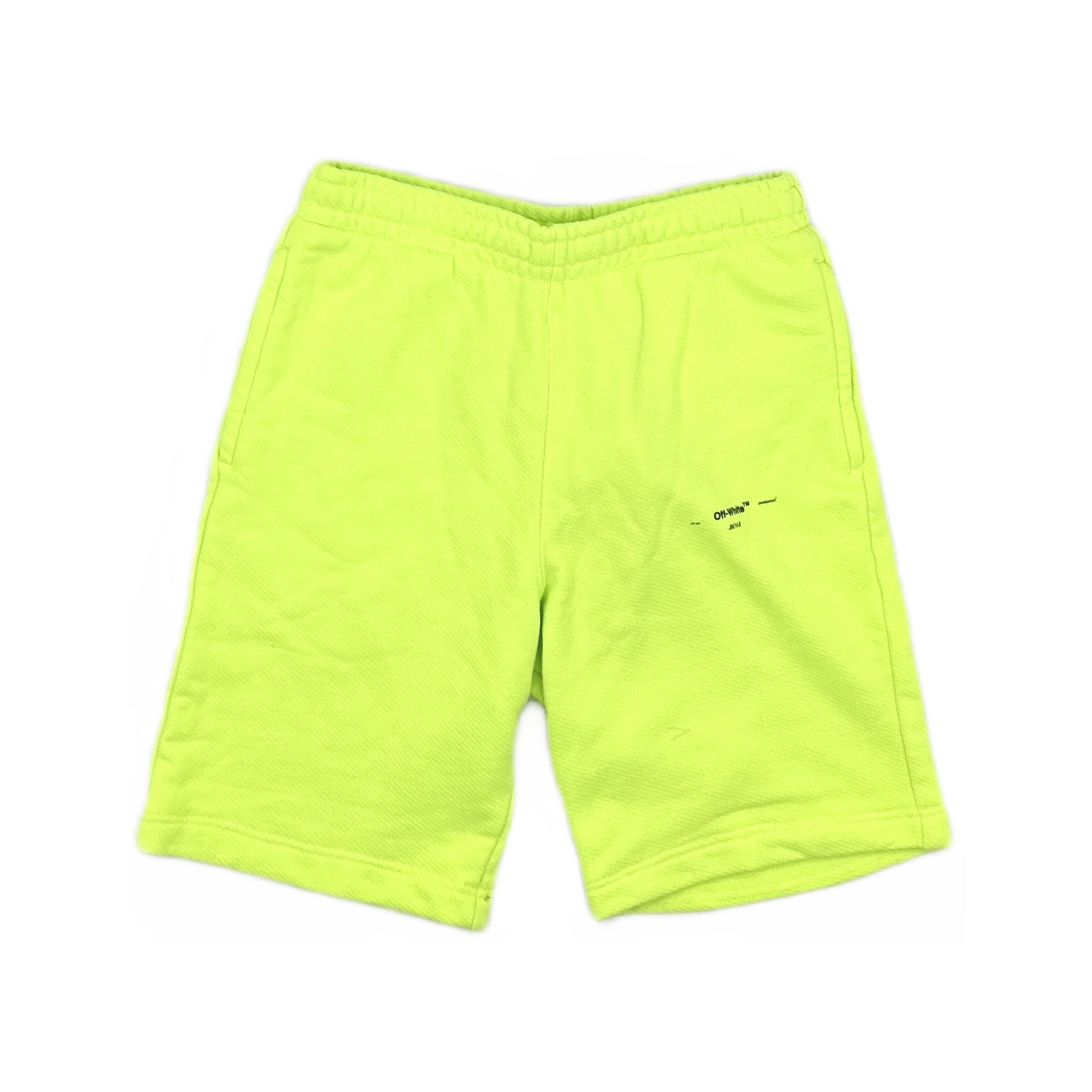 Off-White Off-White Neon Green Sweatshorts Size M Size US 32 / EU 48 - 1 Thumbnail