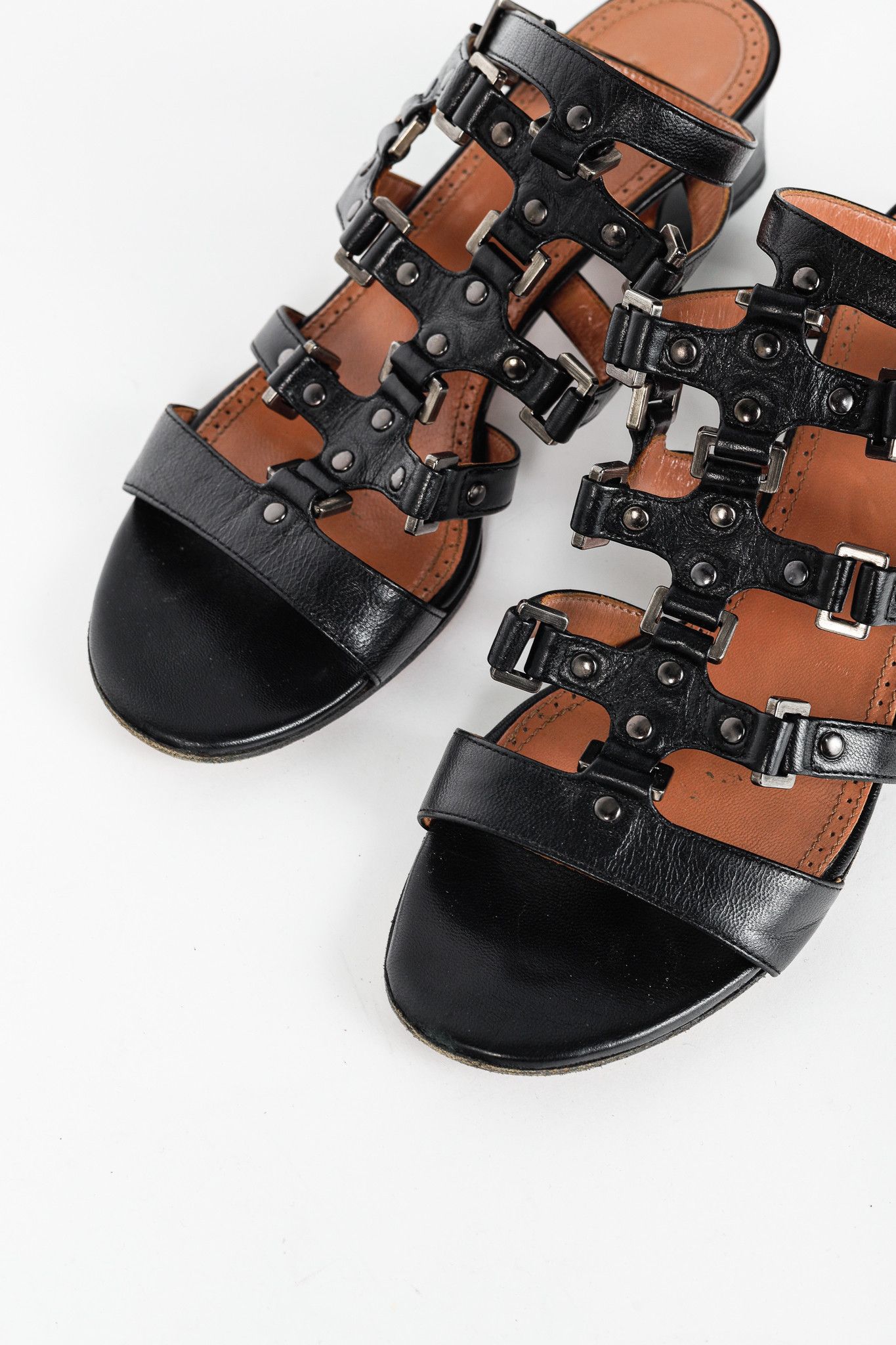 Alaia Alaia Black Leather Strappy Studded Sandals Size US 7 / IT 37 - 6 Thumbnail