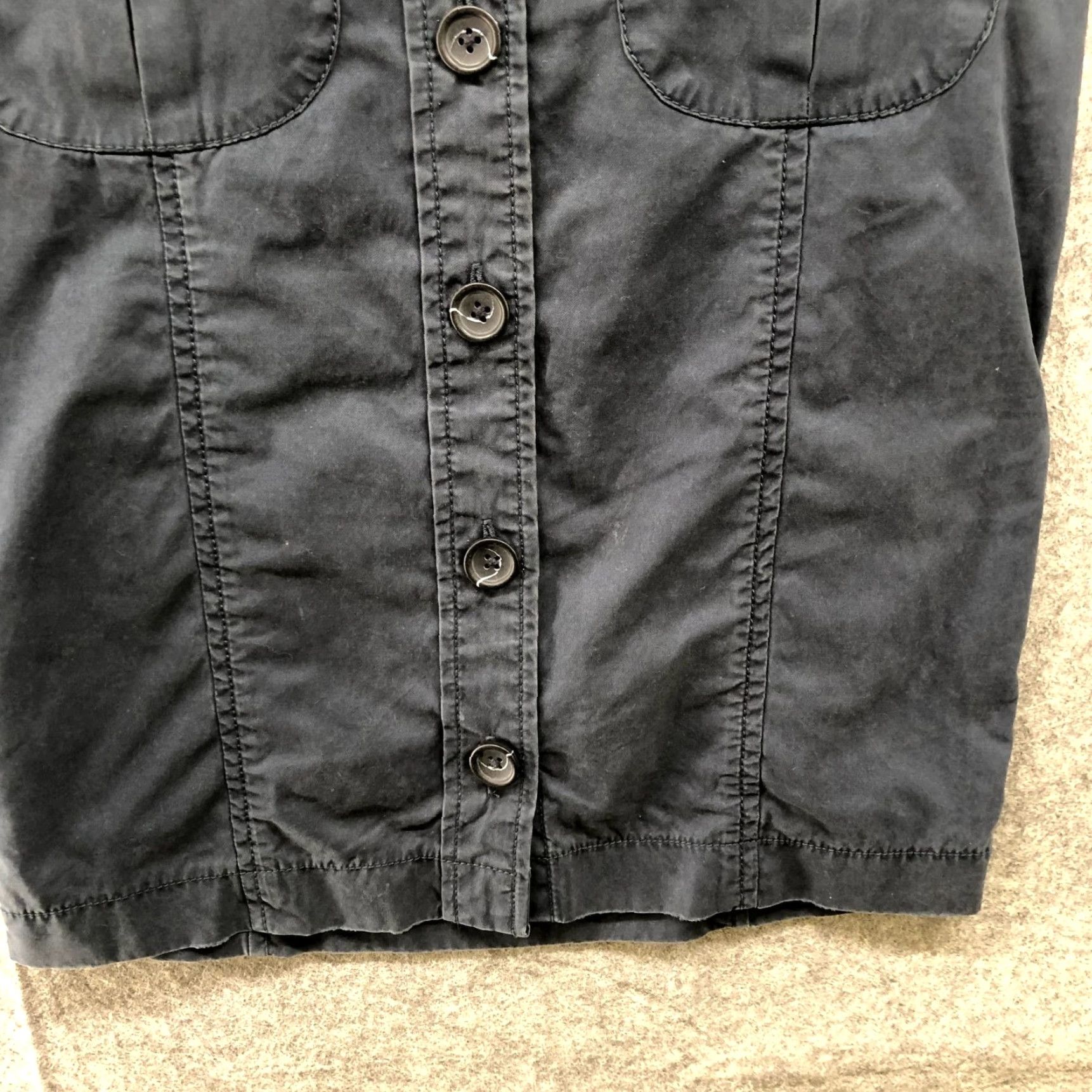 Banana Republic VINTAGE Banana Republic Skirt Button Front Navy Blue 4 Knee Length Cotton Twill Woman's Straight & Pencil Size 27" / US 4 / IT 40 - 4 Thumbnail