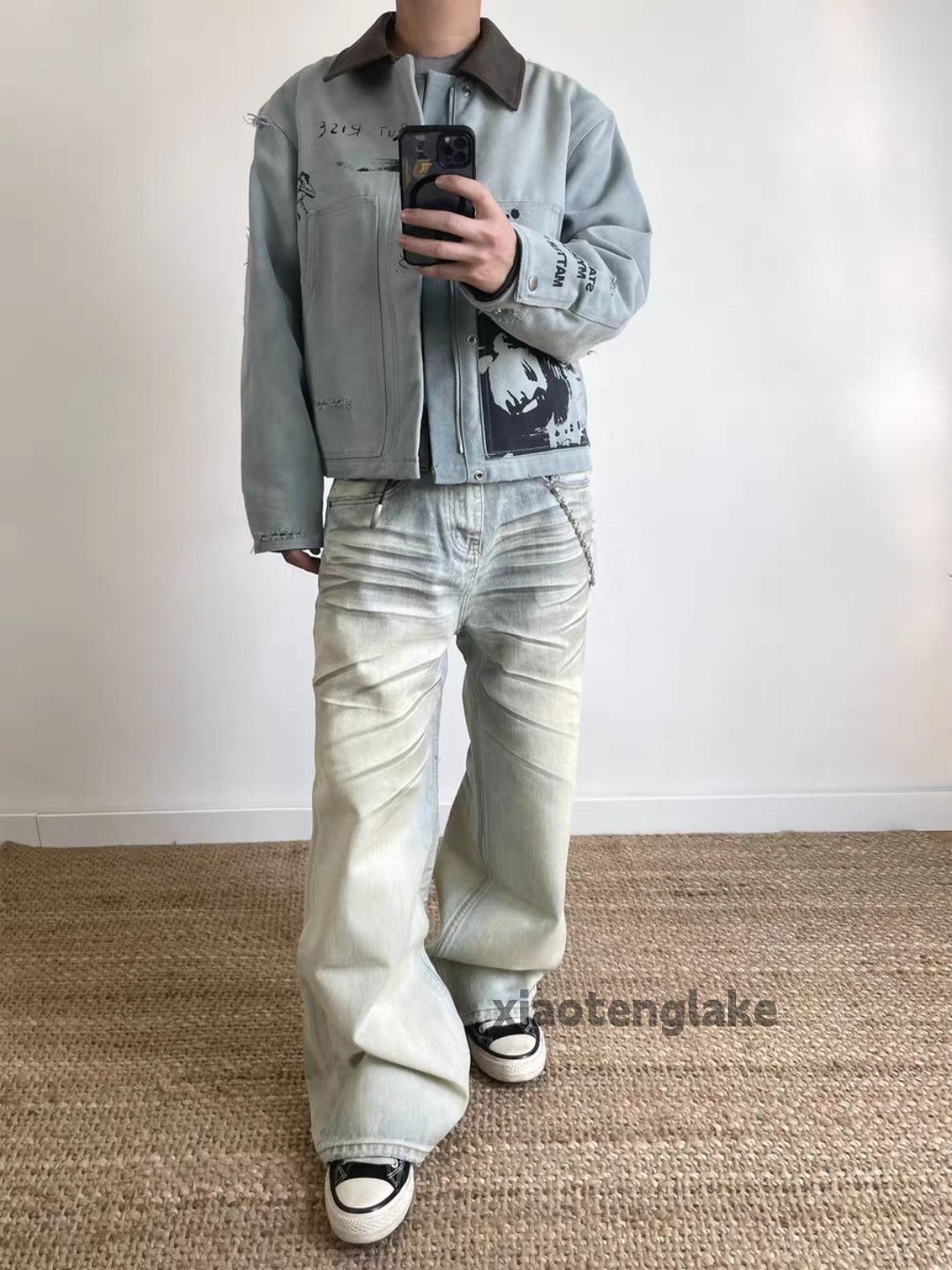Jean Utility washed faded punk grunge loose hiphop y2k jeans Size US 34 / EU 50 - 2 Thumbnail