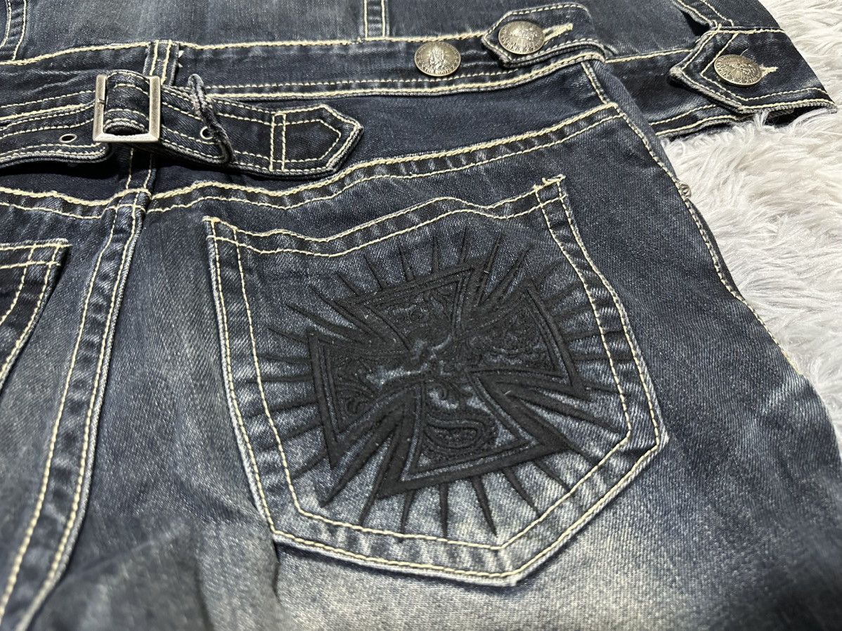 Japanese Brand 🔥Sick Y2K Black Flame Overalls Denim Size US 34 / EU 50 - 5 Thumbnail