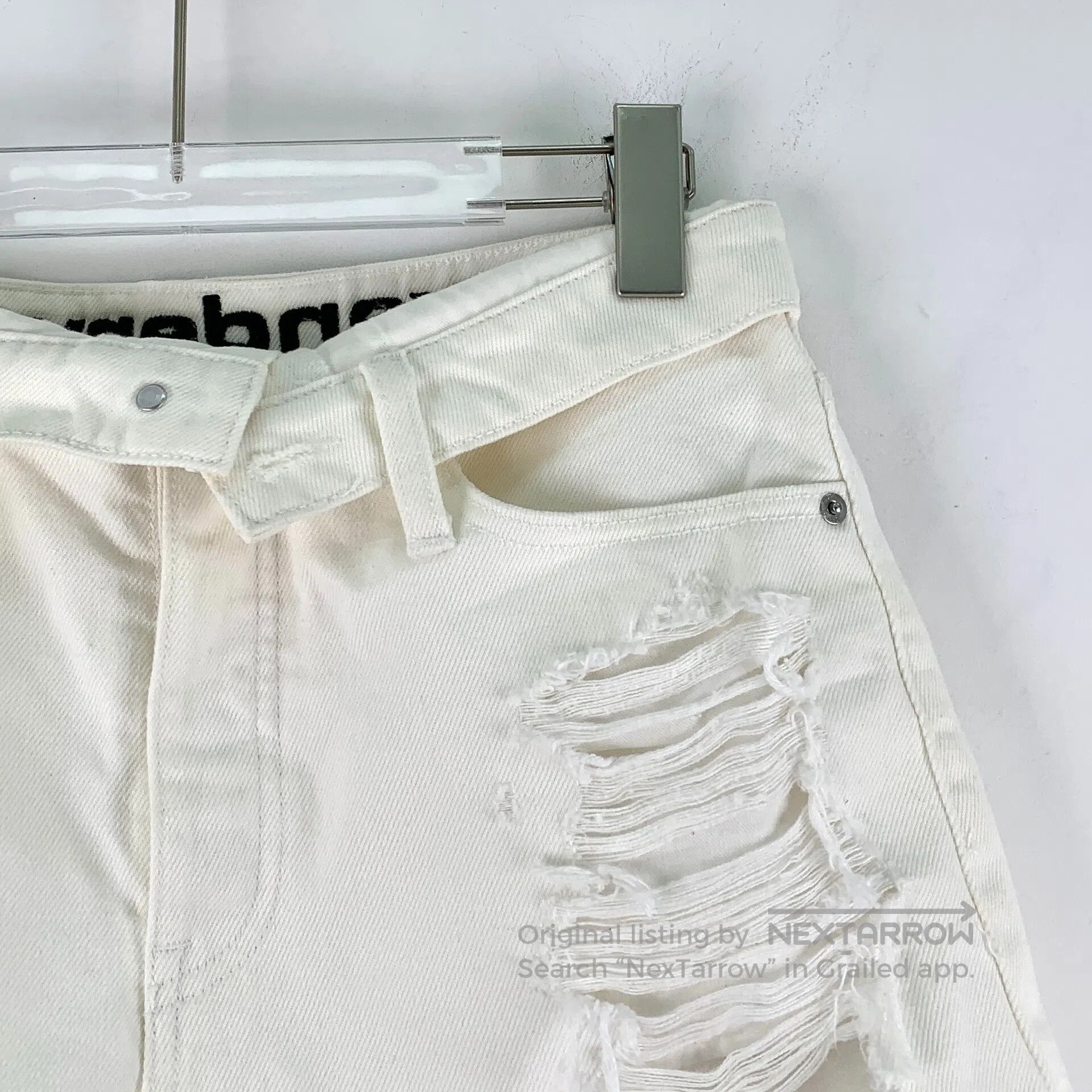 Alexander Wang Alexander Wang White Destroyed Fringe Design Cotton Casual Size 28" / US 6 / IT 42 - 3 Thumbnail