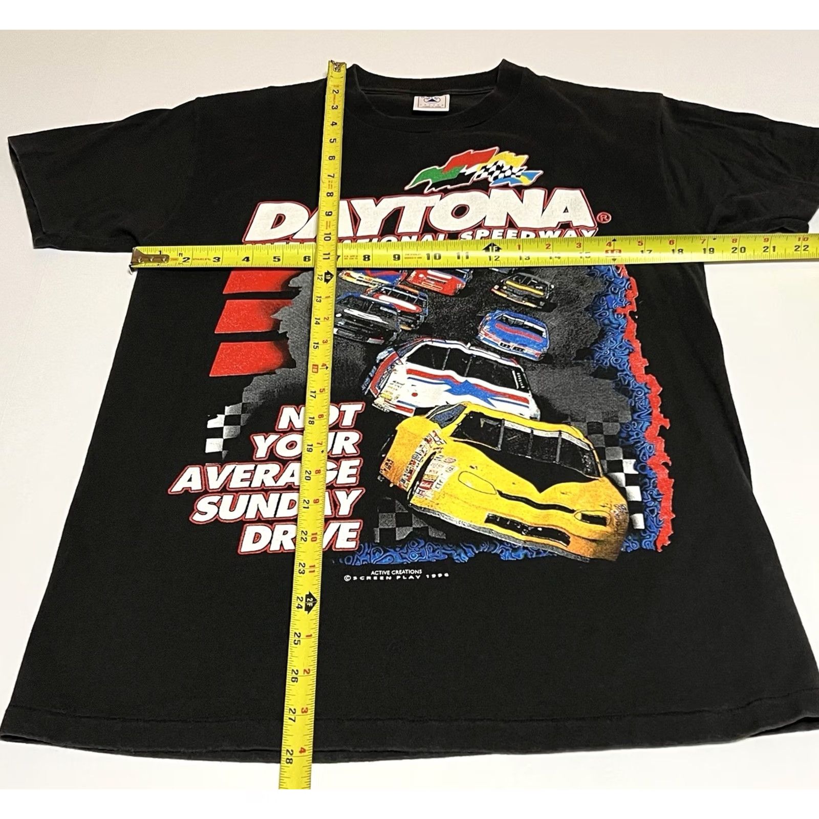 Delta VINTAGE NASCAR Daytona International Speedway Delta T-Shirt Men M 1996 Black Cotton Short Sleeve Crew Neck 90s Sports Racing Nascar USA Double-Sided Size US M / EU 48-50 / 2 - 5 Thumbnail