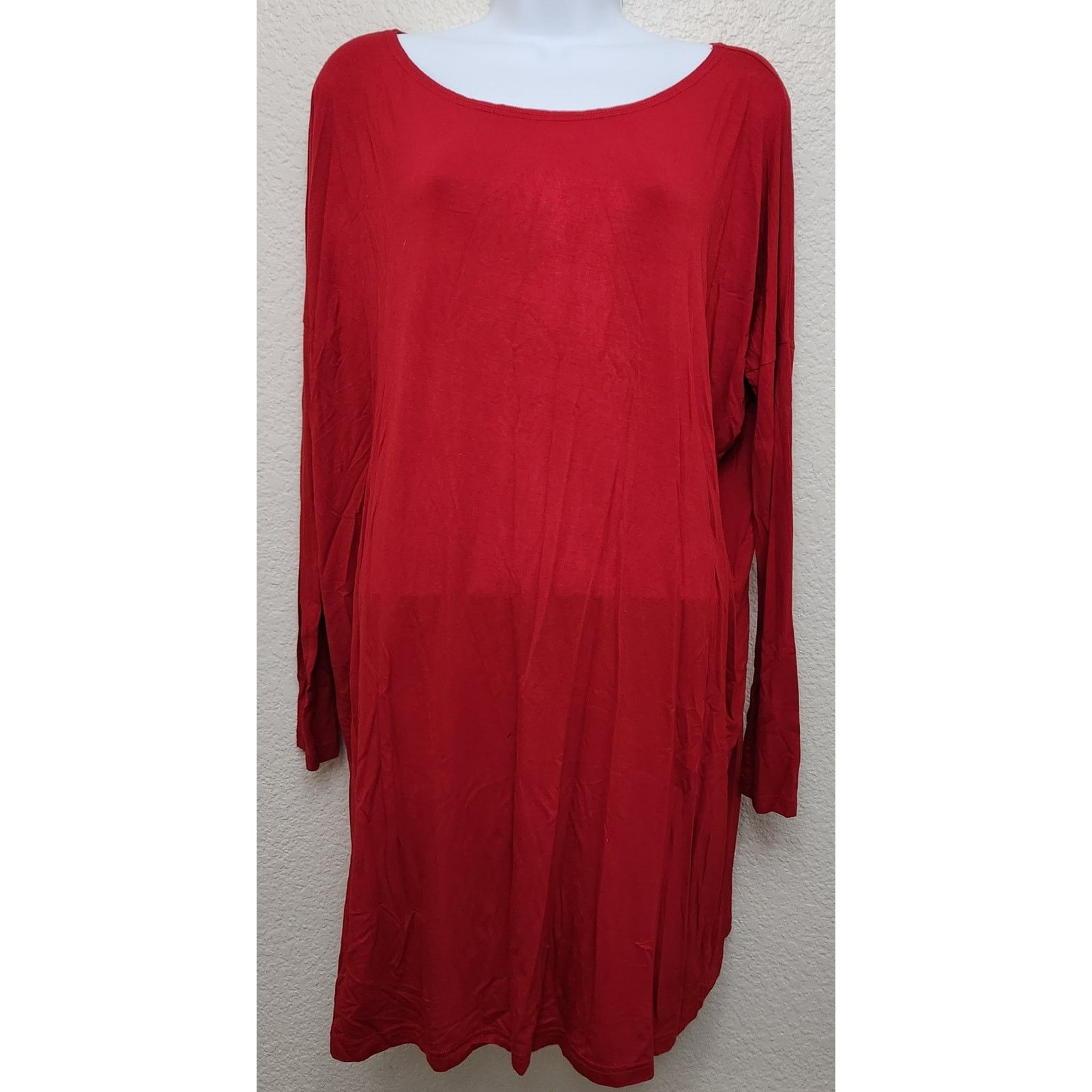 Other Piko 1988 Red Round Neck Long Sleeve Drop Shoulder Top Large Size L / US 10 / IT 46 - 1 Thumbnail