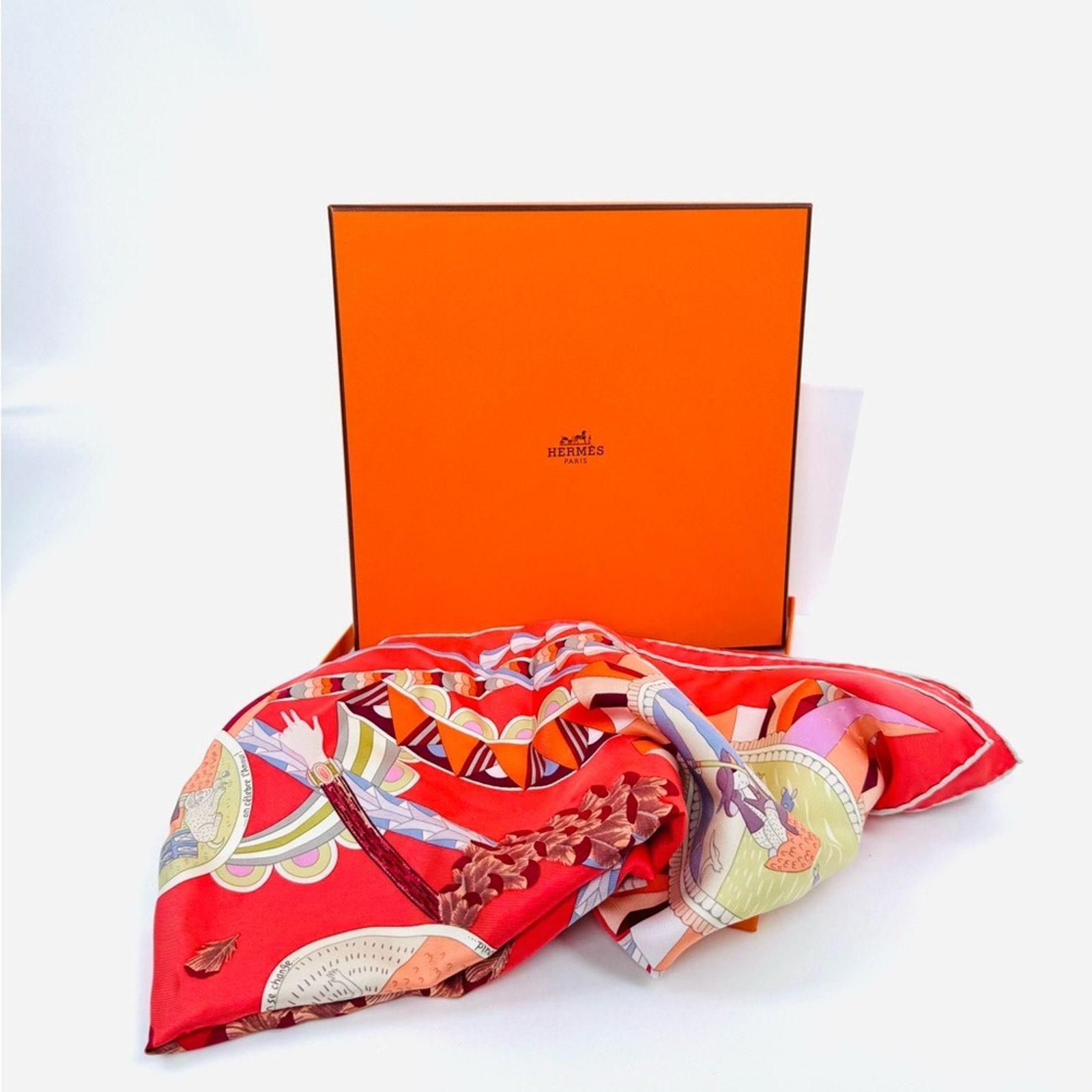 Hermes Hermes silk scarf theme is the magic umbrella coral colorway Size ONE SIZE - 2 Thumbnail