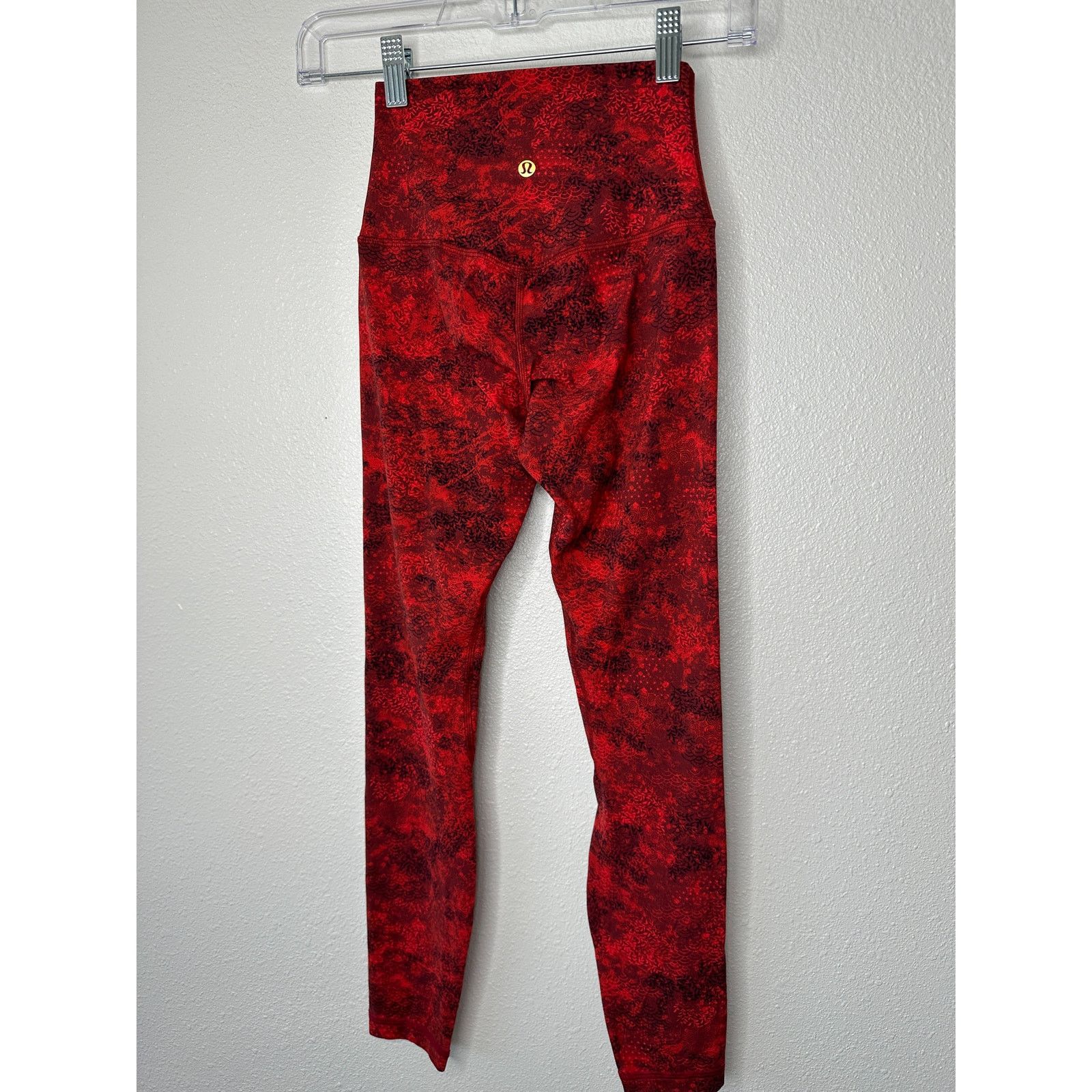 Lululemon Lululemon Red Black Align High Rise Full Length Yoga Pant 2 Size 26" / US 2 / IT 38 - 6 Thumbnail