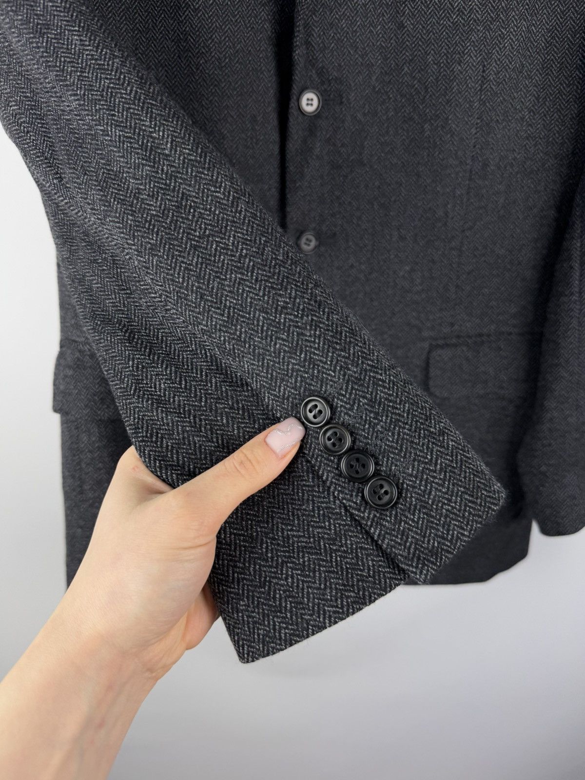 Canali Canali men’s herringbone wool tweed blazer jacket sportcoat Size 42R - 8 Thumbnail