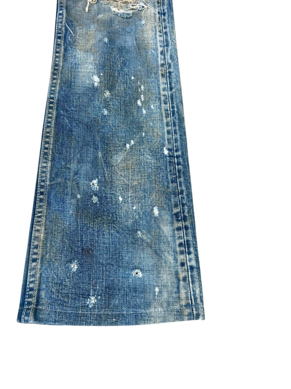 Japanese Brand Dirty Mud Stains Distress Denim Ufin & Sons Flare Jeans Size US 30 / EU 46 - 13 Thumbnail