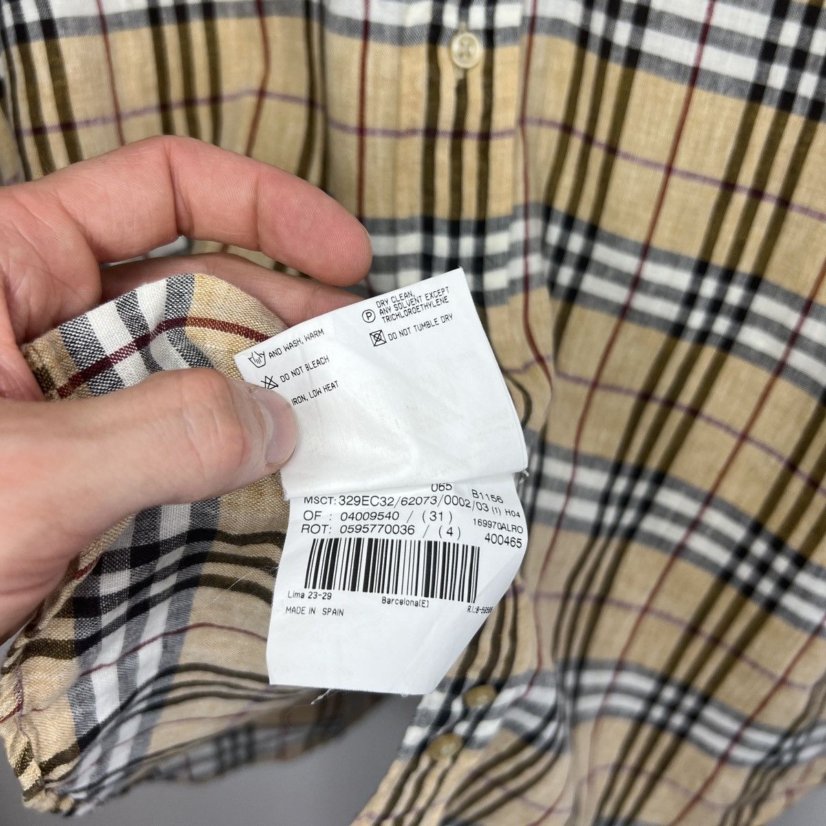 Burberry Burberry Linen Nova Check Shirt Button Up Beige Size US L / EU 52-54 / 3 - 8 Thumbnail