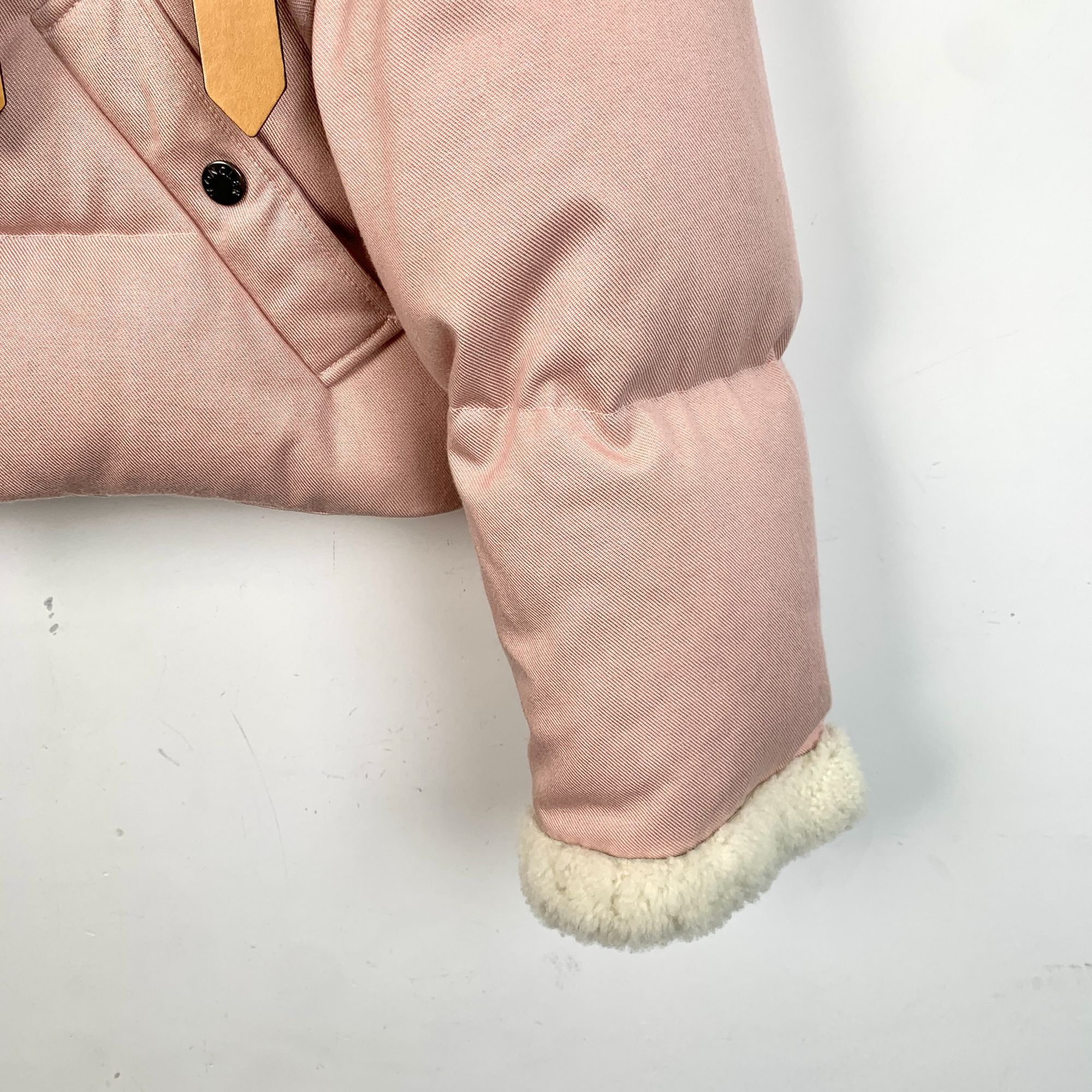 Moncler Moncler Pink Puffer Jacket With Shearling Collar Womens Size XXS / US 00 / IT 34 - 4 Thumbnail