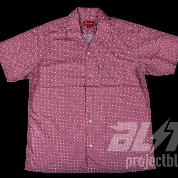 SS17 SUPREME POLKA DOT S/S WORK SHIRT SHORT SLEEVE PINK M