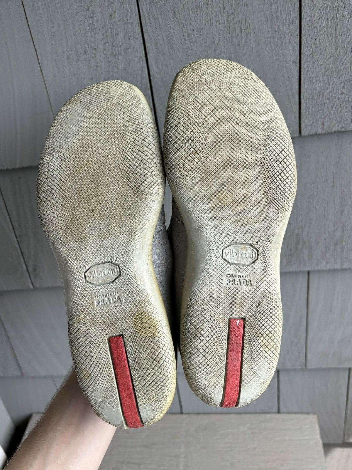 Prada × Vintage 2000s Prada Linea Rossa Slip On Sneakers Womens Y2K Mules Size US 7 / IT 37 - 14 Thumbnail