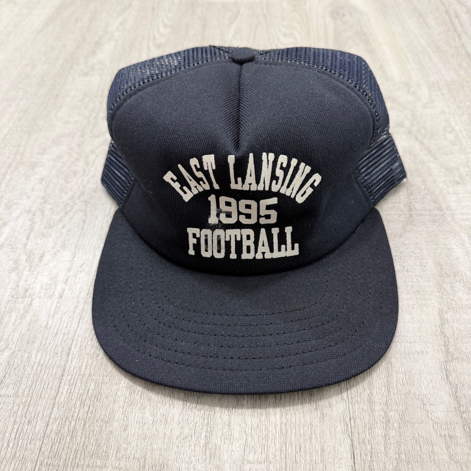 Vintage Vintage East Lansing Football Snapback Hat Blue 1995 Mesh Size ONE SIZE - 1 Thumbnail