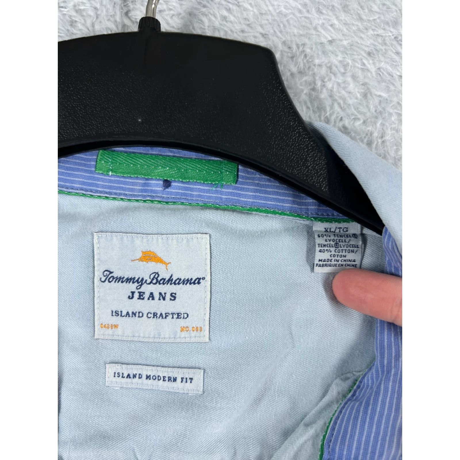 Tommy Bahama Tommy Bahama Shirt Men XL Blue Long Sleeve Twill Button-Up Pocket Aloha Resort Size US XL / EU 56 / 4 - 7 Thumbnail