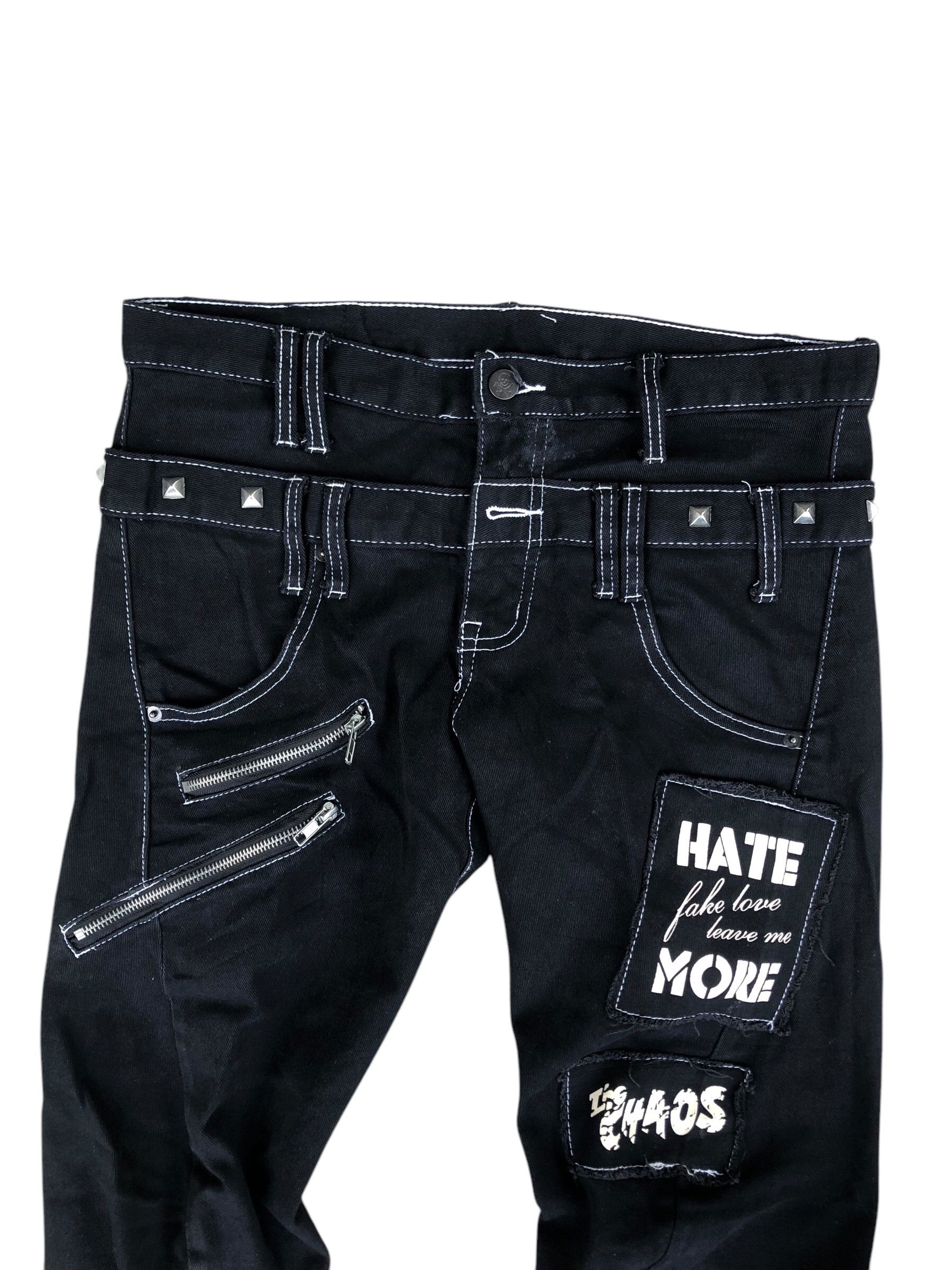 Japanese Brand Y2K Hell Cat Punks Double Waist Pants Size US 30 / EU 46 - 3 Thumbnail