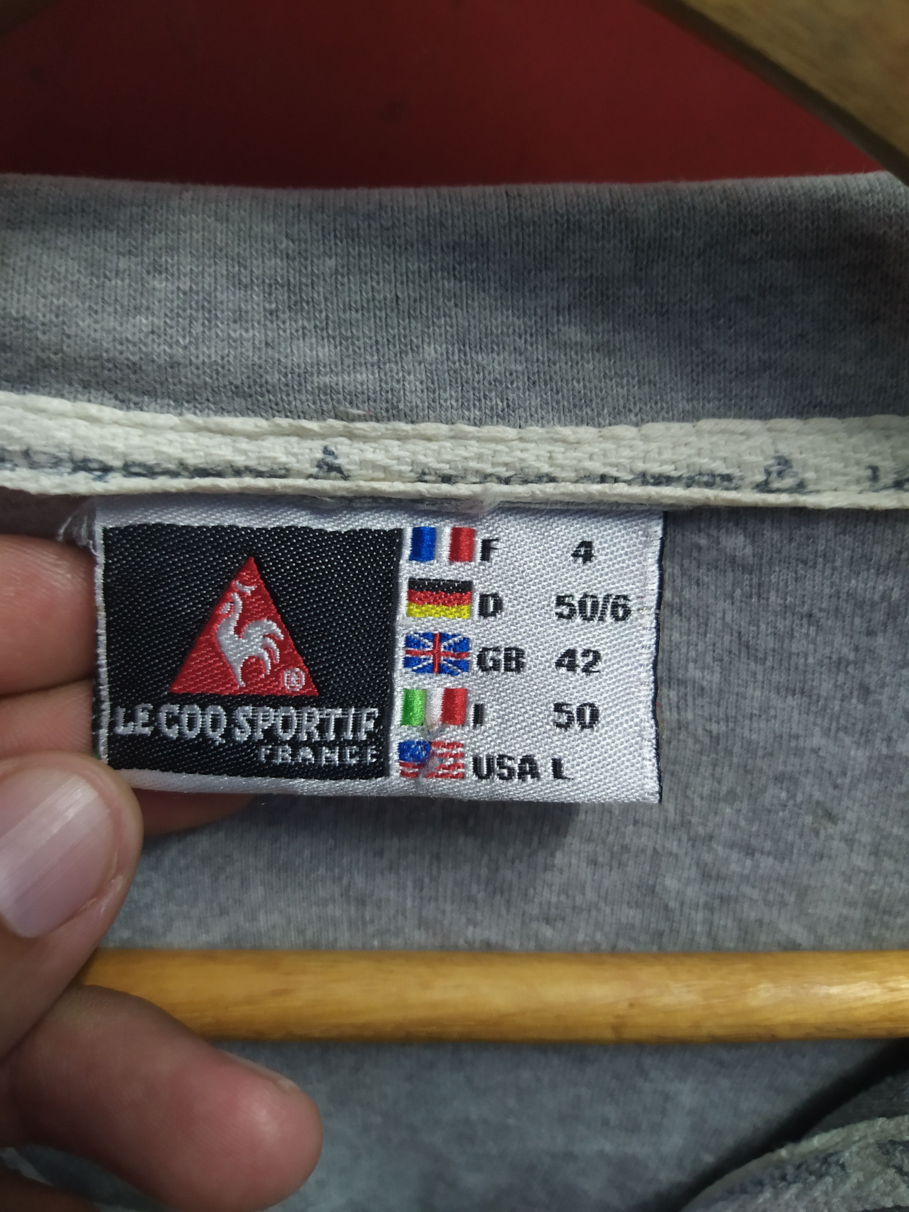 Vintage Vintage Le Coq Sportif France Polo Shirt Grey Big Logo Size US L / EU 52-54 / 3 - 4 Thumbnail