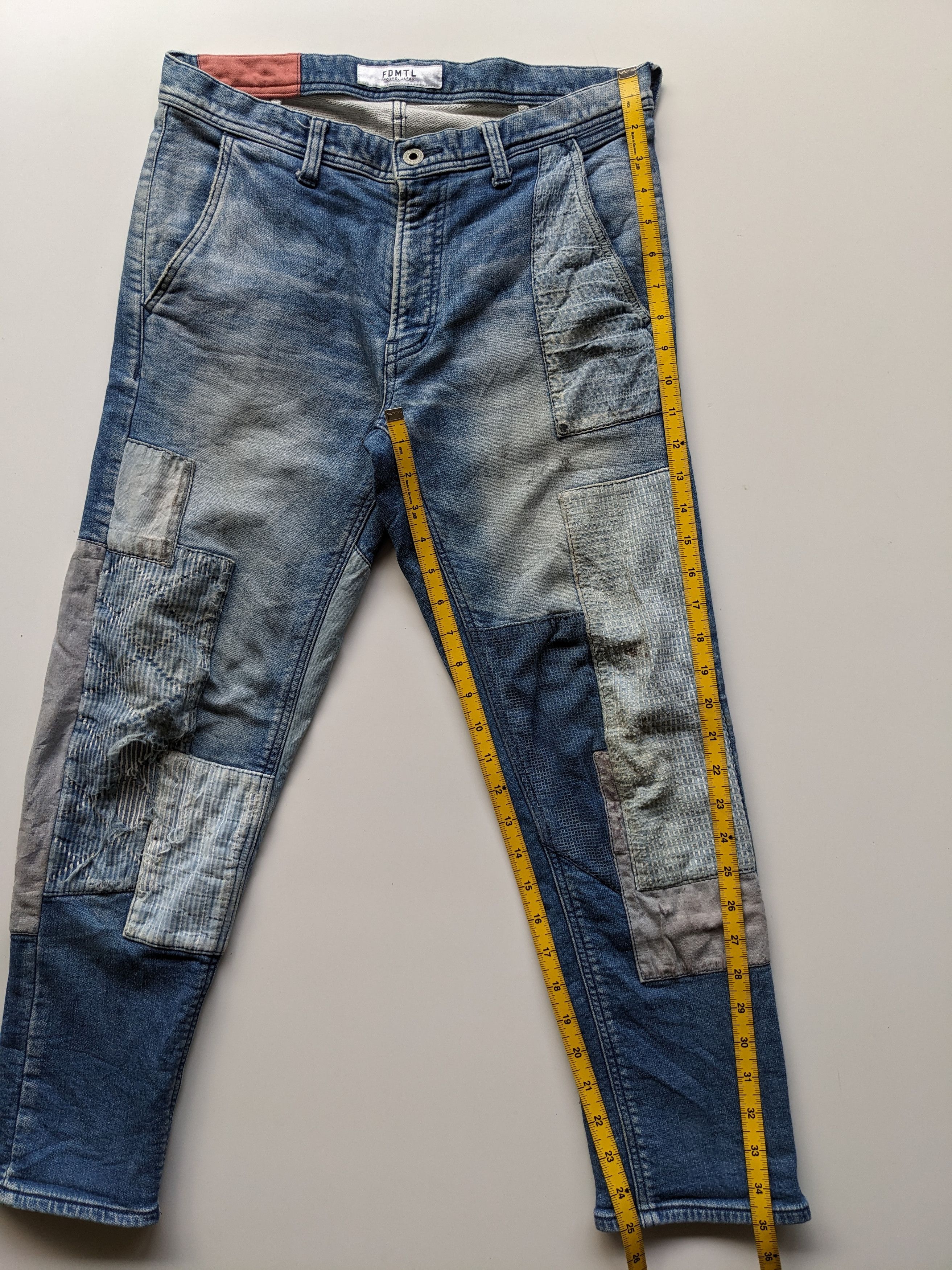 FDMTL FDMTL boro patchwork sashiko cropped jeans Size US 31 - 10 Thumbnail