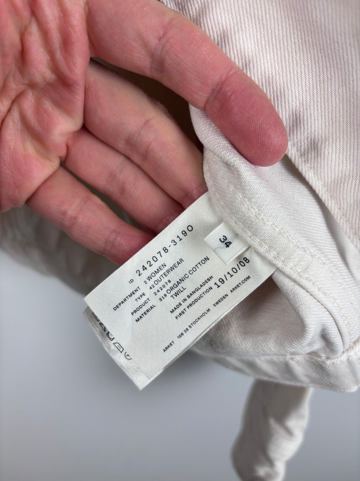 Arket Arket Denim Button Up Casual Jacket White Beige Size 34 Size XS / US 0-2 / IT 36-38 - 8 Thumbnail