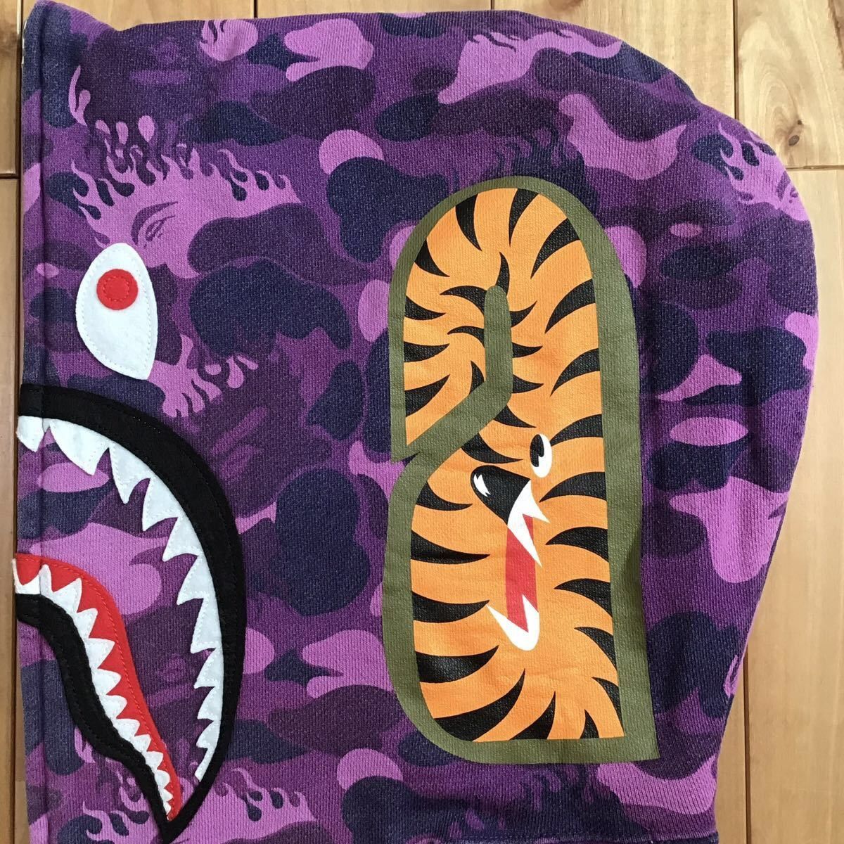 Bape × Nigo 🔥Mook limited🔥 BAPE Purple Fire camo shark full zip hoodie Size US S / EU 44-46 / 1 - 5 Thumbnail