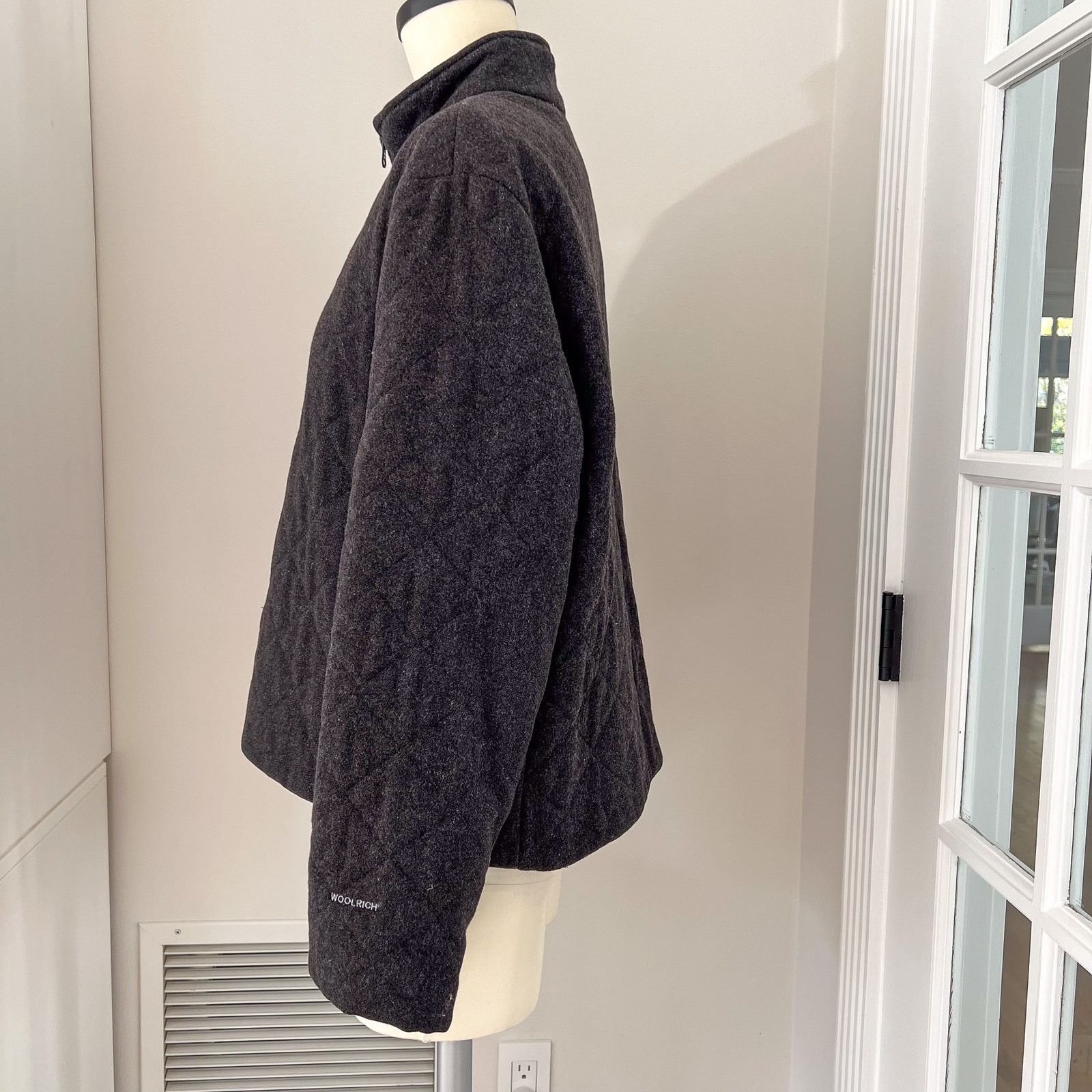 Woolrich Woolen Mills Woolrich Womens Sz L Quilted Jacket Coat Grey 100% Wool Size L / US 10 / IT 46 - 6 Thumbnail