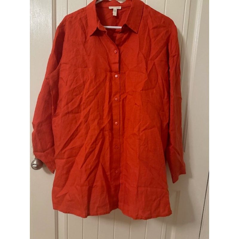 Eileen Fisher Eileen Fisher Organic Linen Handkerchief Shirt L Size L / US 10 / IT 46 - 5 Thumbnail